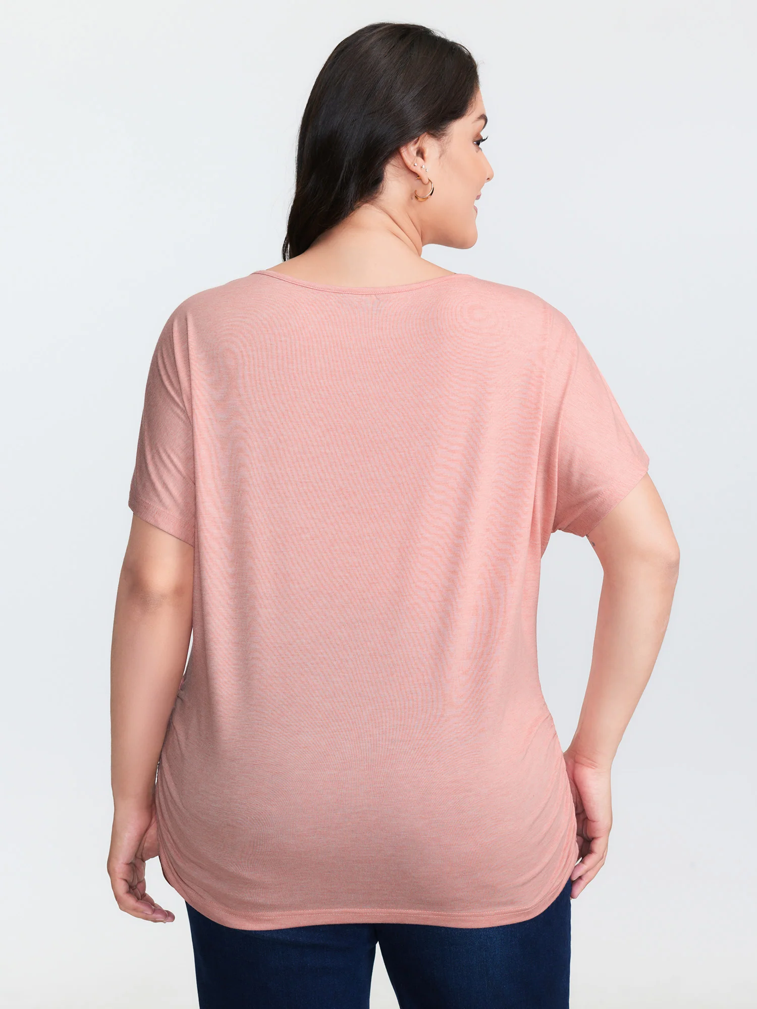 Supersoft Stretchy Ruched Hip-Coverage T-Shirt - Image 5