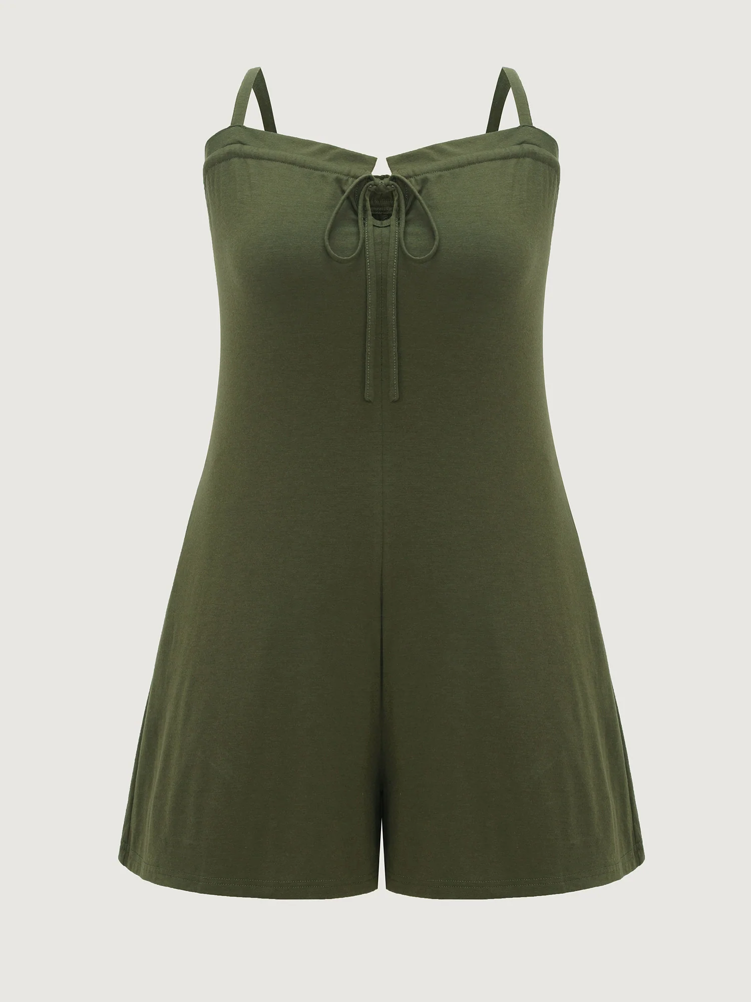 Supersoft Stretchy Ruffled Drawstring Neckline Romper - Image 8