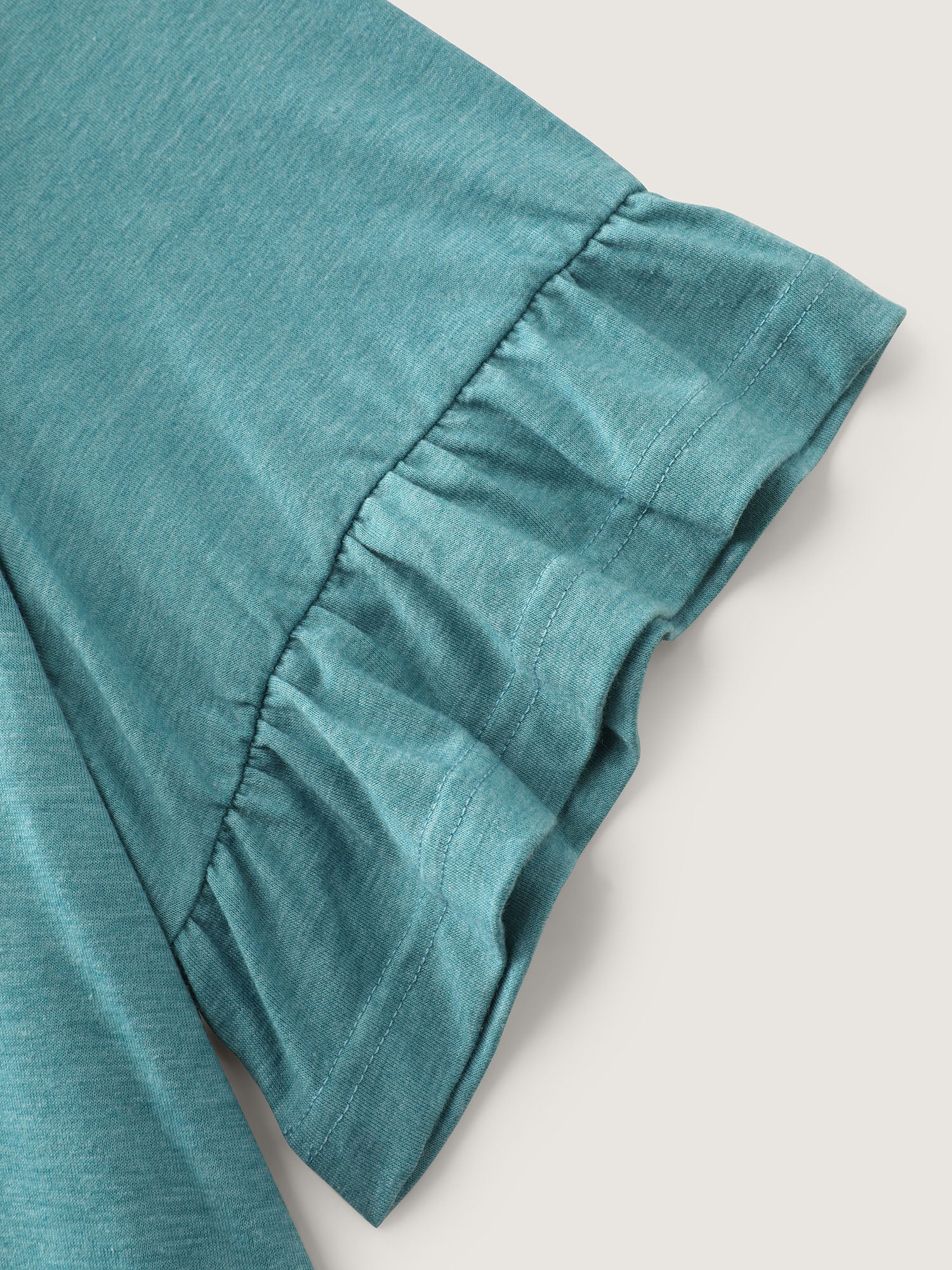 Supersoft Stretchy Ruffled Hem Plain Knit Top - Image 6