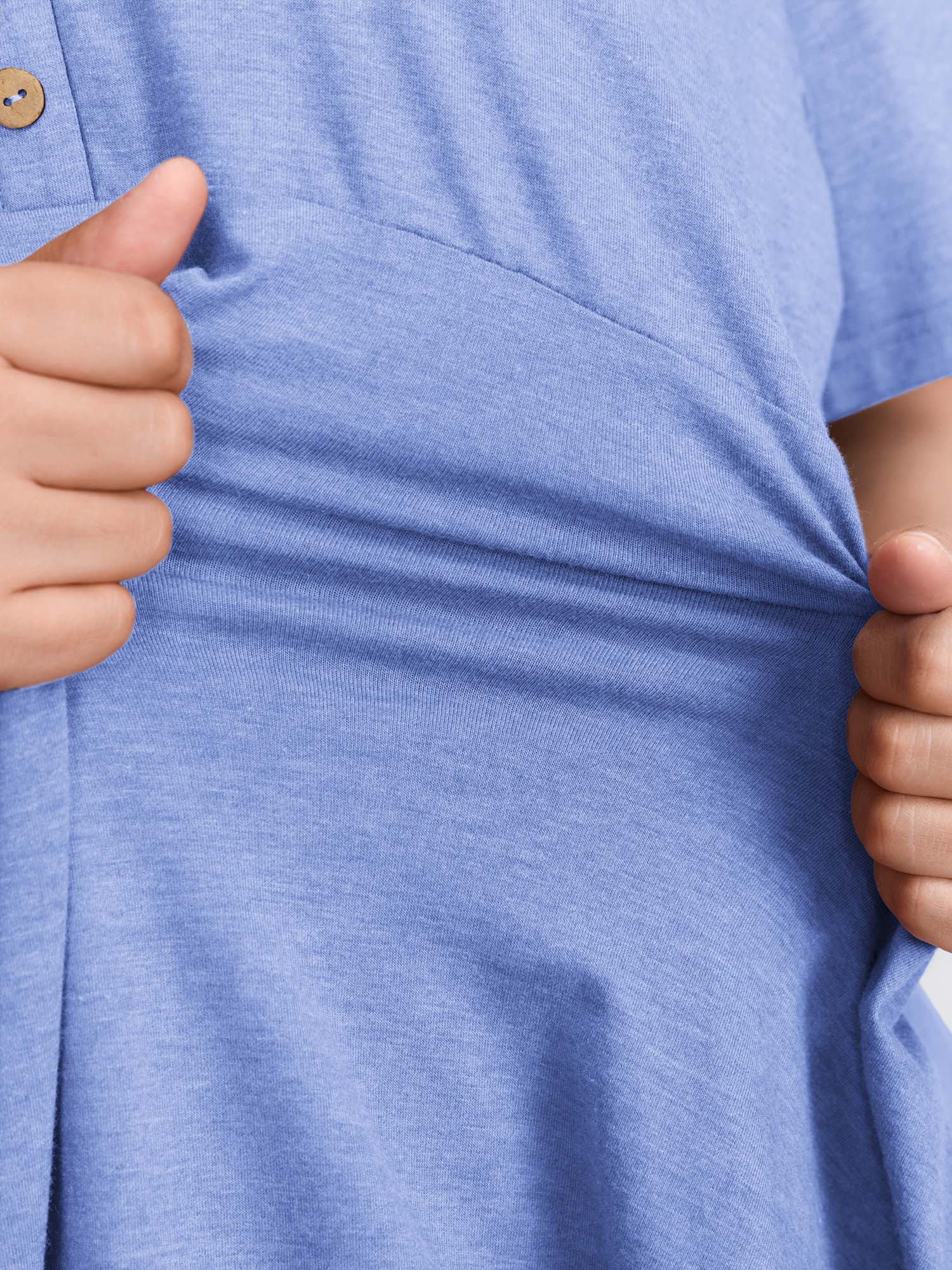 Supersoft Stretchy Ruffled Hemline Button T-Shirt - Image 17