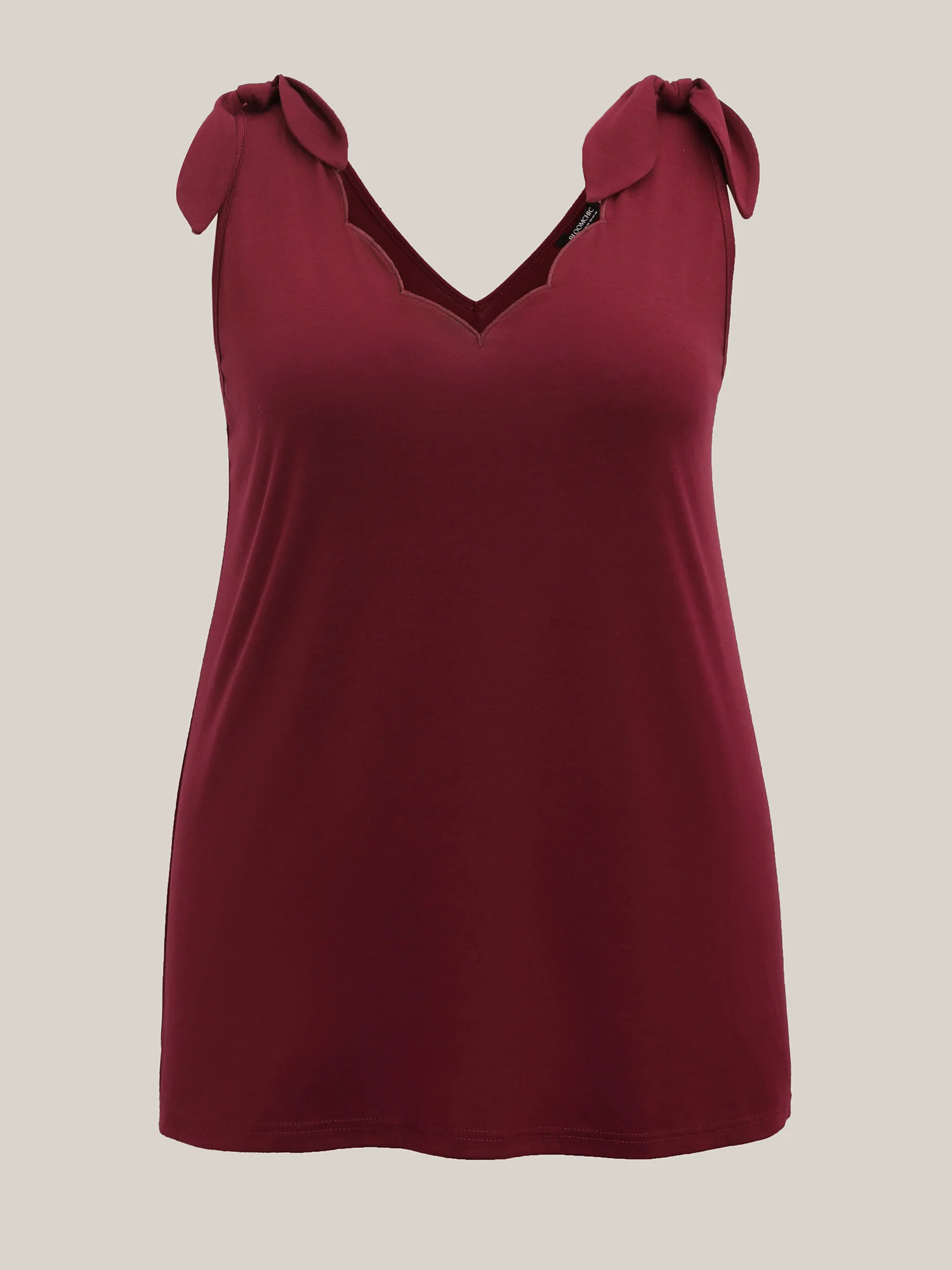 Supersoft Stretchy Scalloped Neck Tank Top - Image 7