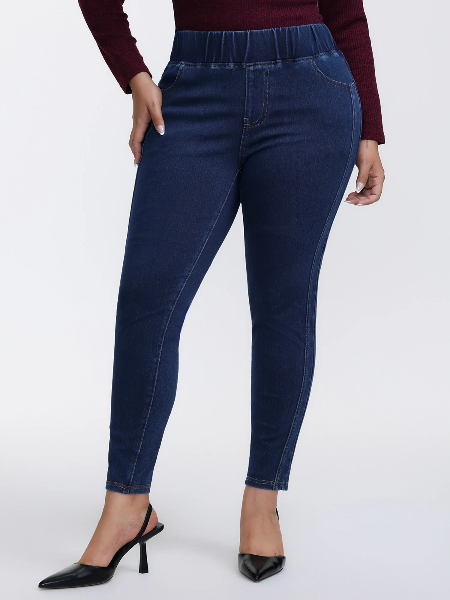 Supersoft Stretchy Skinny-Fit Knit Jeans - Image 3