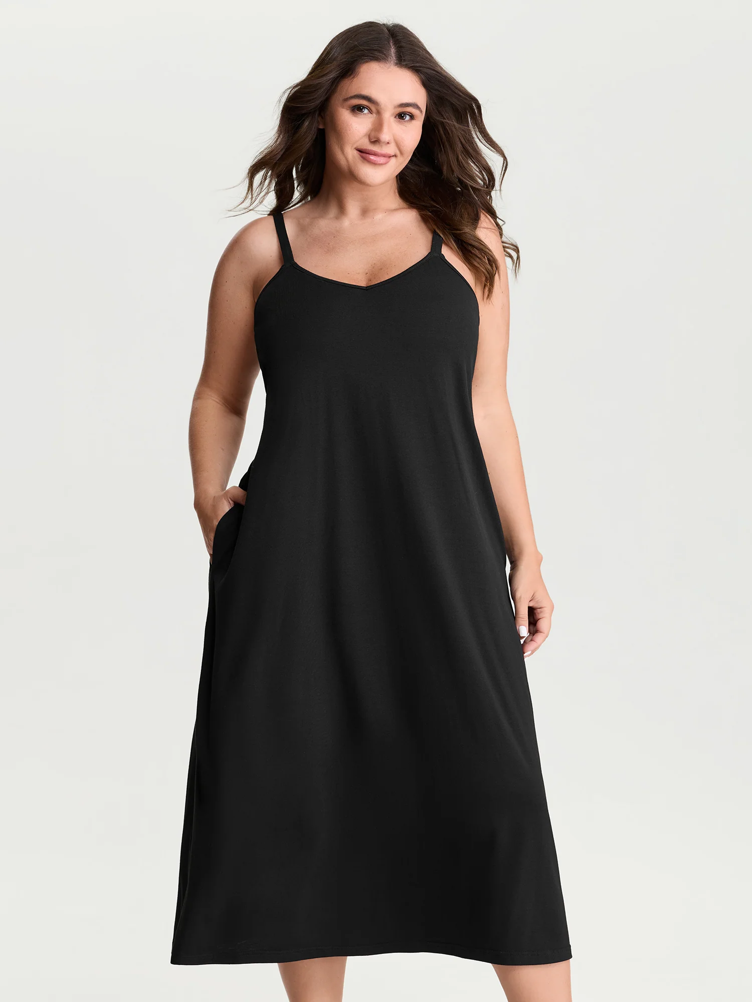 Supersoft Stretchy Supportive Bra Flowy Midi Dress - Image 2