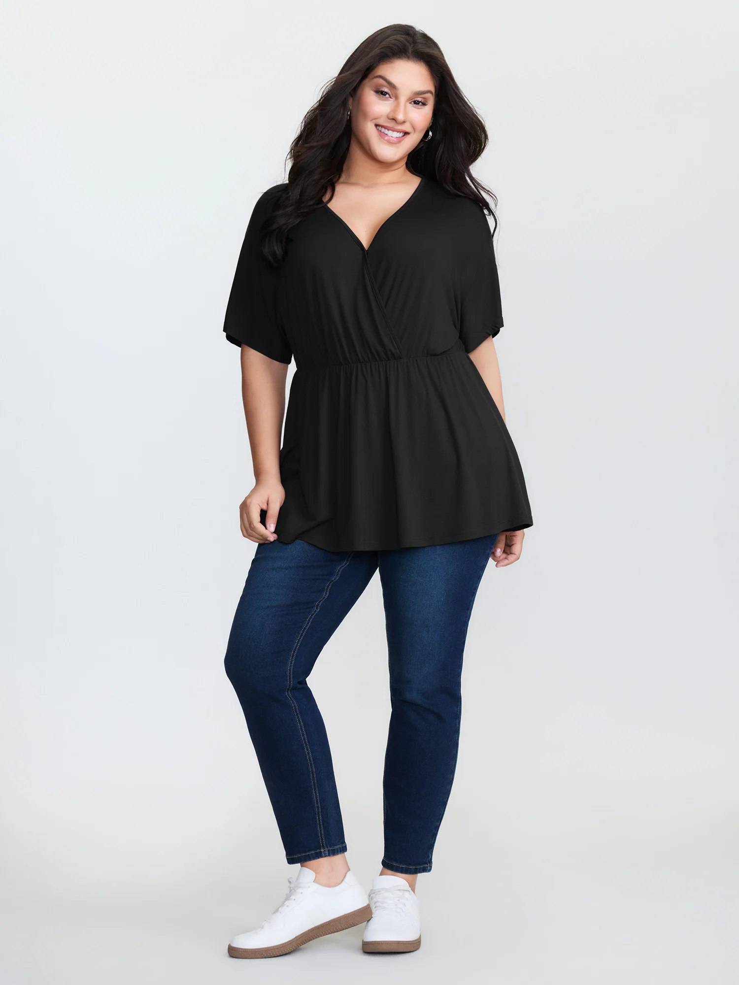 Supersoft Stretchy Surplice T-Shirt - Image 10