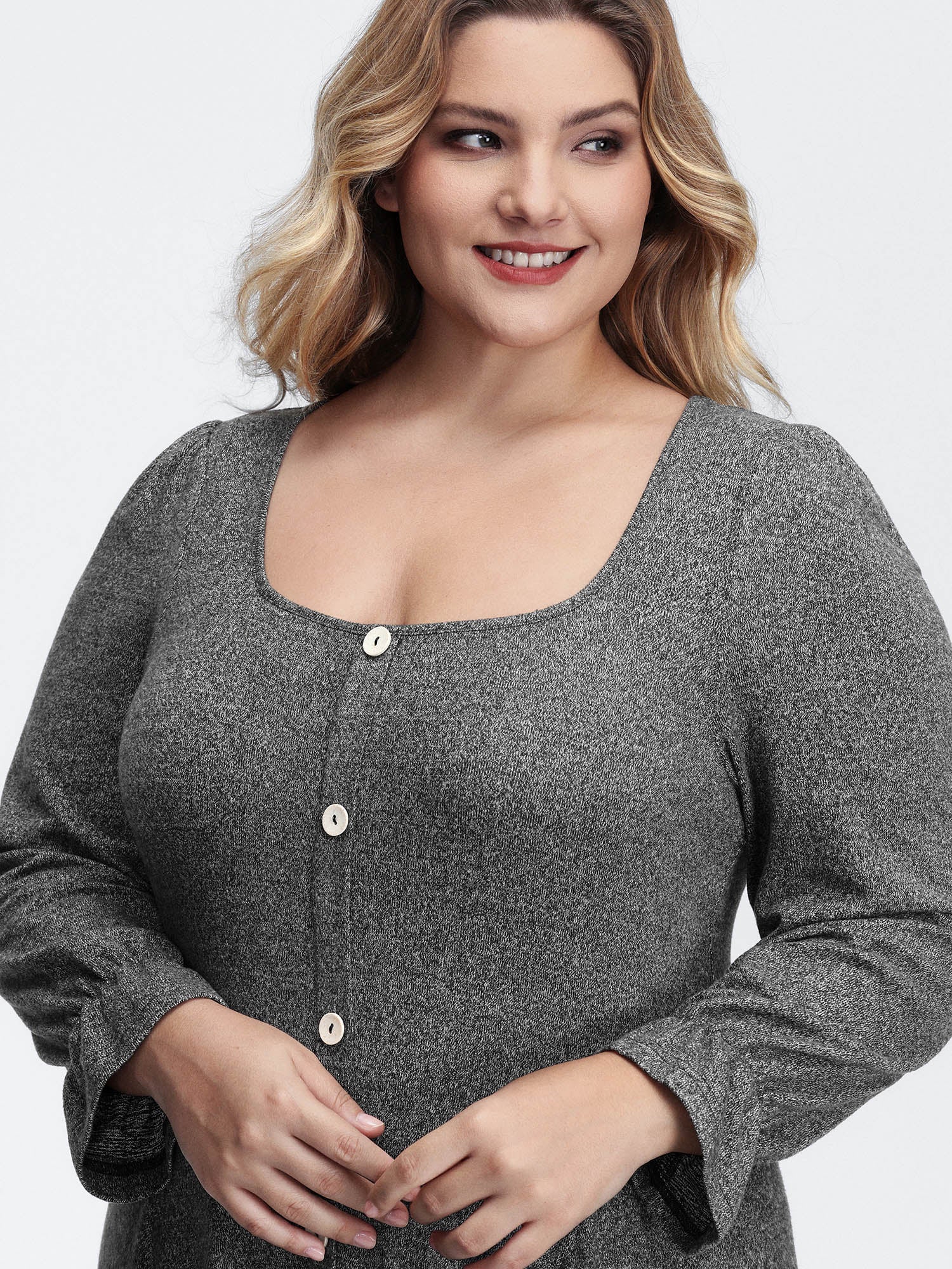 Supersoft Stretchy Waist-Defining Knit Midi Dress - Image 2