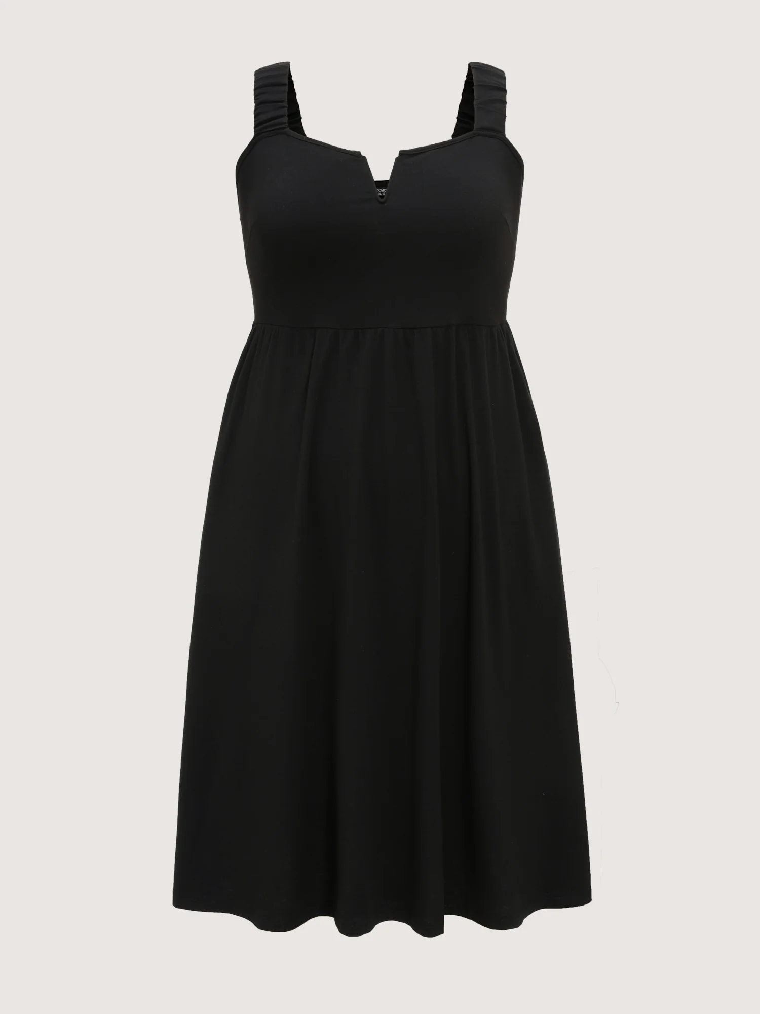 Supersoft Stretchy Wide-Straps Plain Midi Dress - Image 8