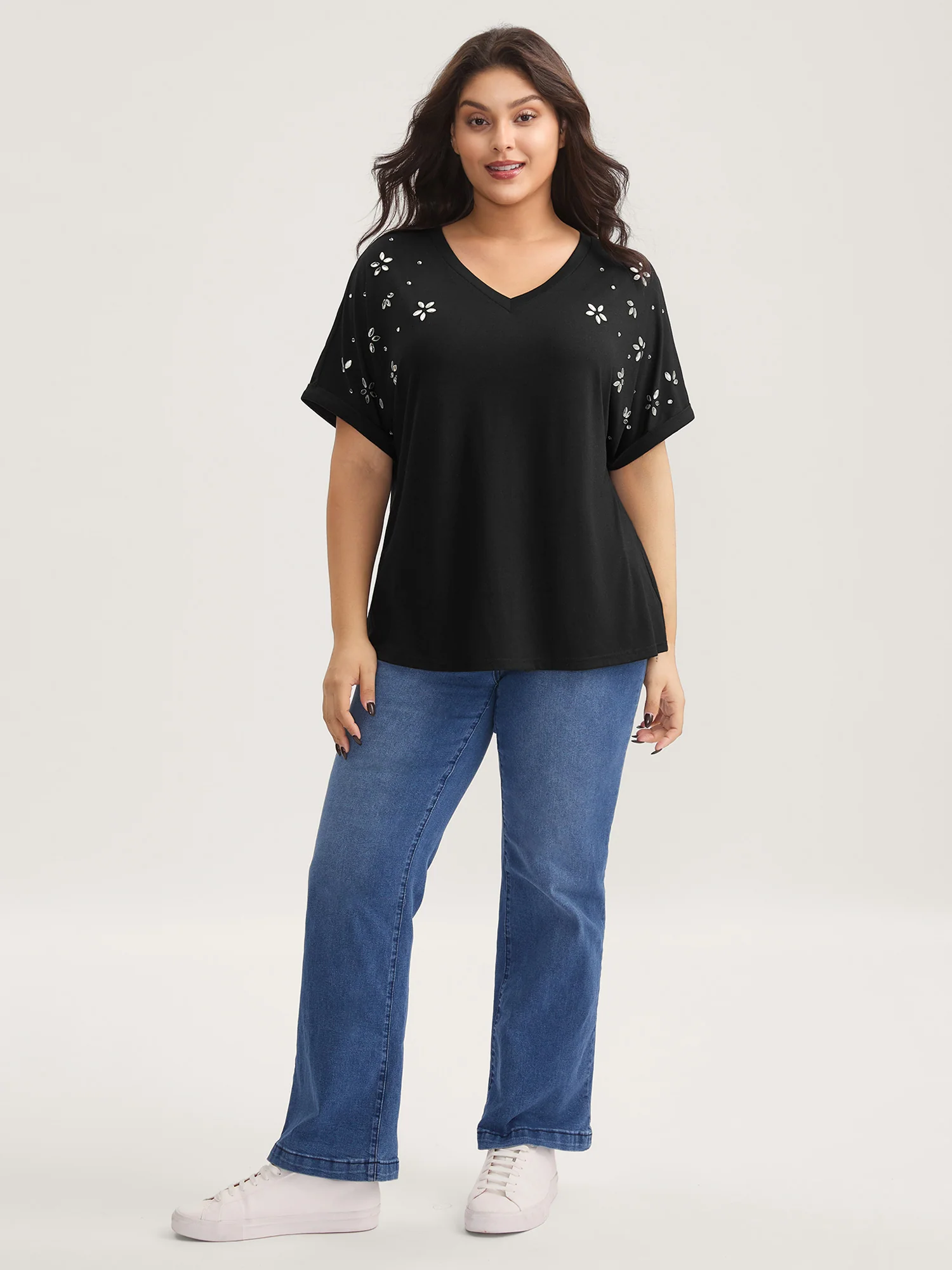 Supersoft Stretchy Zirconia Design T-Shirt - Image 4