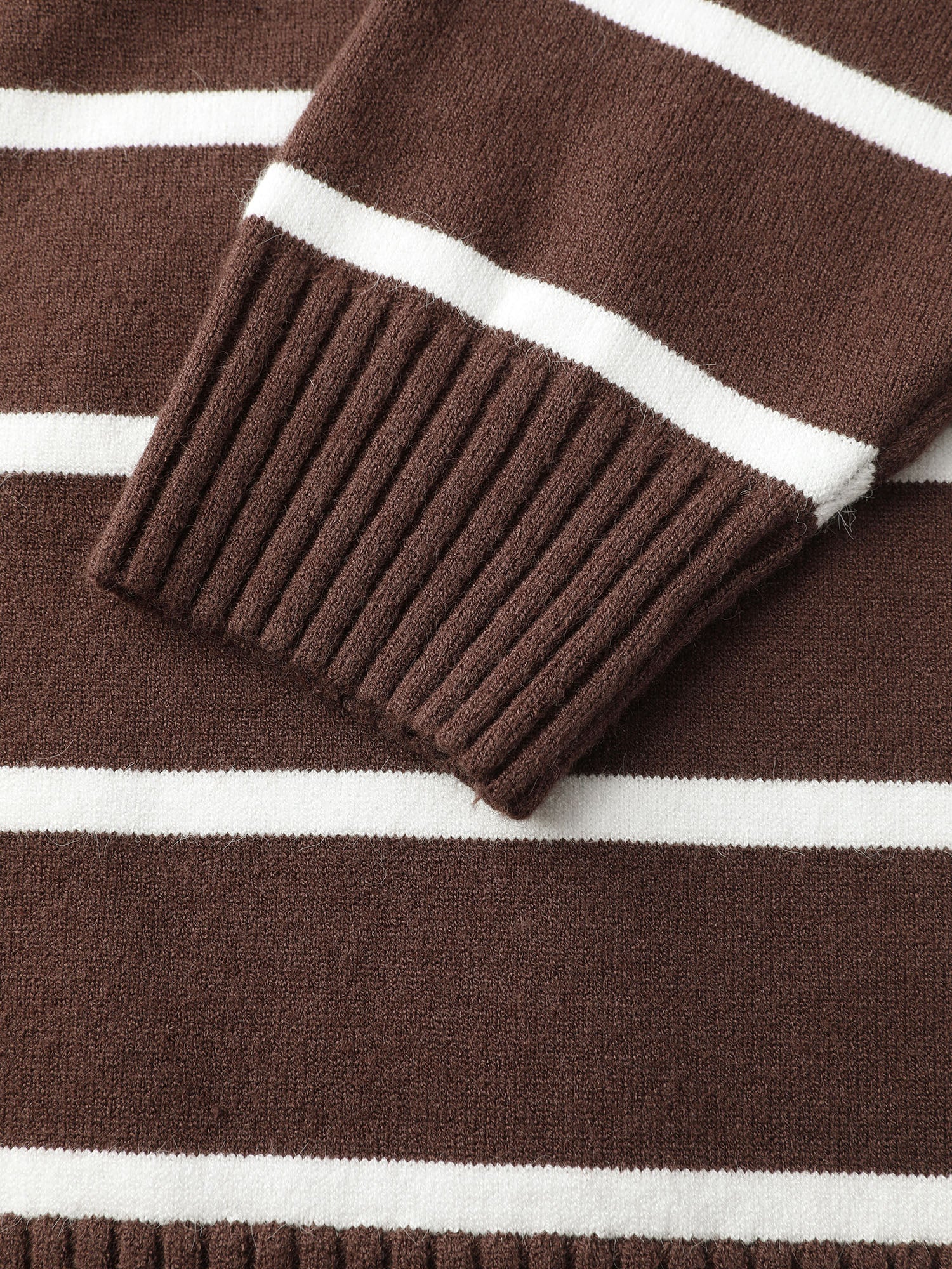 Supersoft Stripe Asymmetrical Collar Contrast Pullover - Image 6