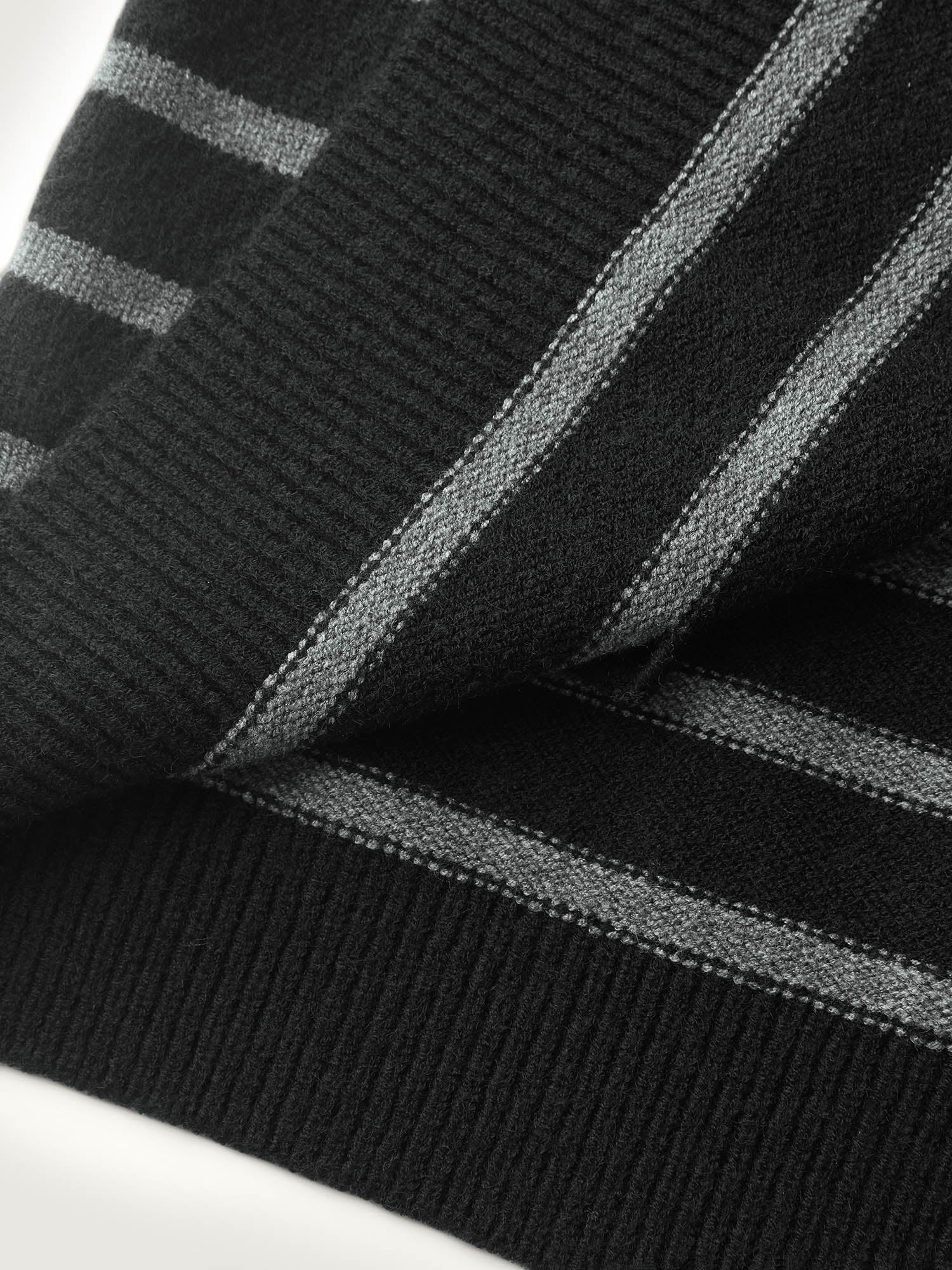 Supersoft Stripe Hooded Zipper Pockets Knit Cardigan - Image 6
