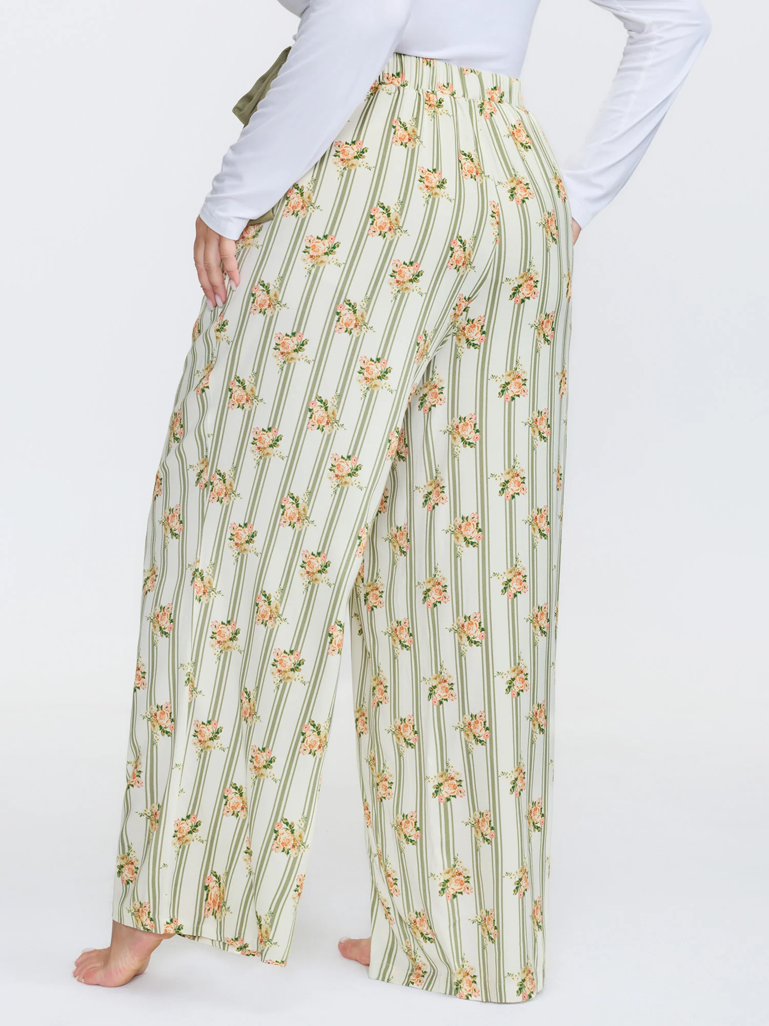Supersoft Stripe Ribbon Side Tie Pajama Bottoms - Image 5