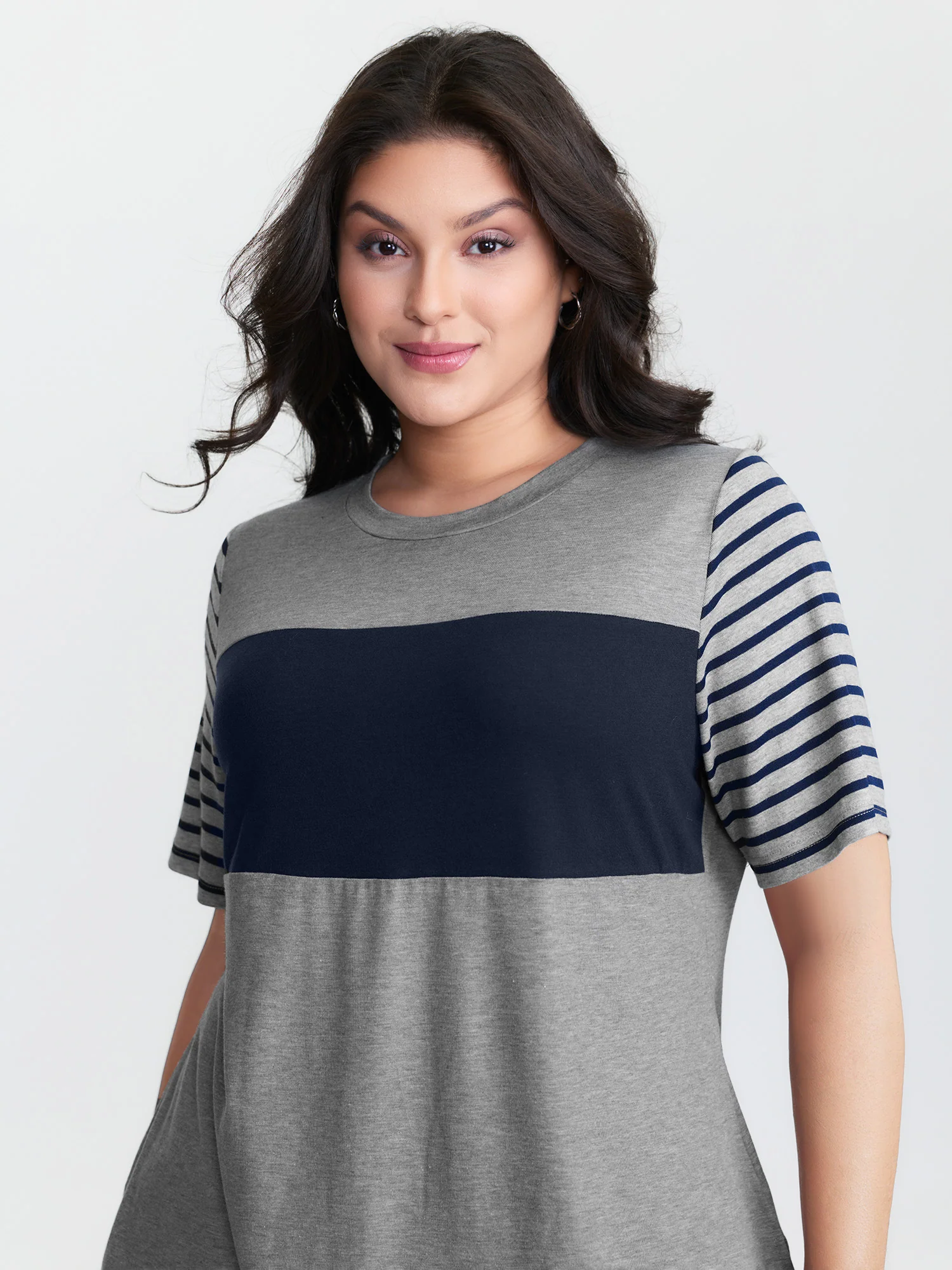 Supersoft Striped Color Contrast T-Shirt - Image 3