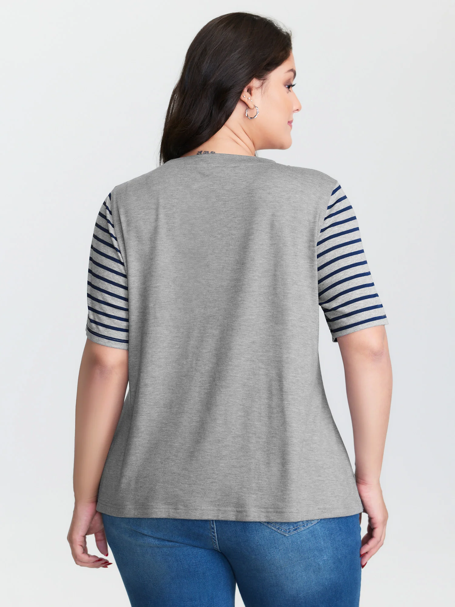 Supersoft Striped Color Contrast T-Shirt - Image 5