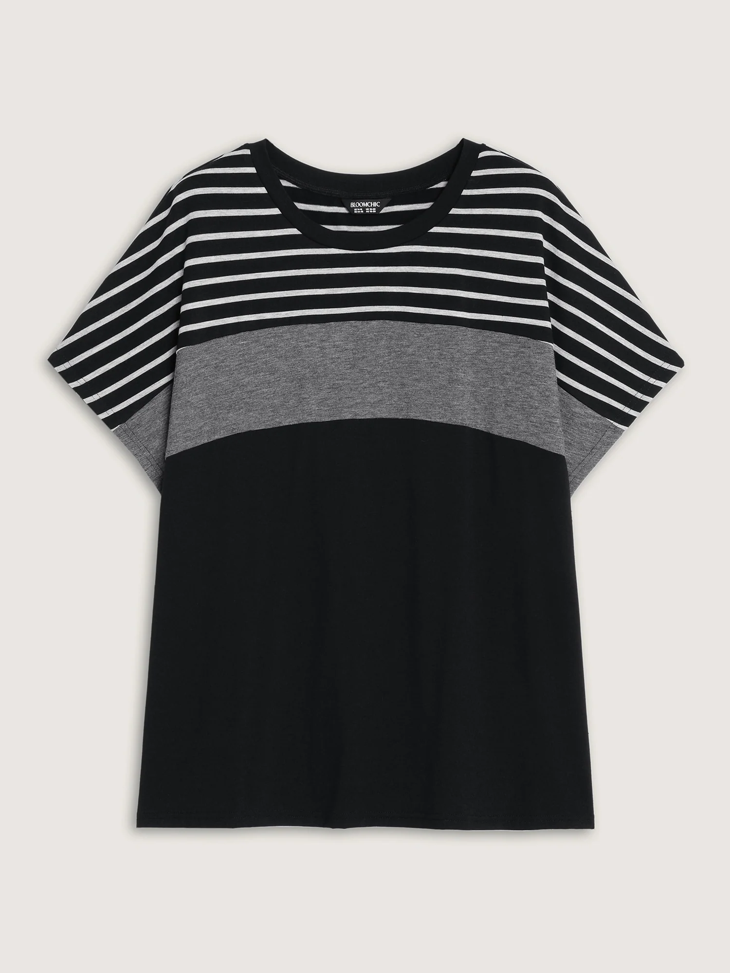 Supersoft Striped Print Color Contrast T-Shirt - Image 6