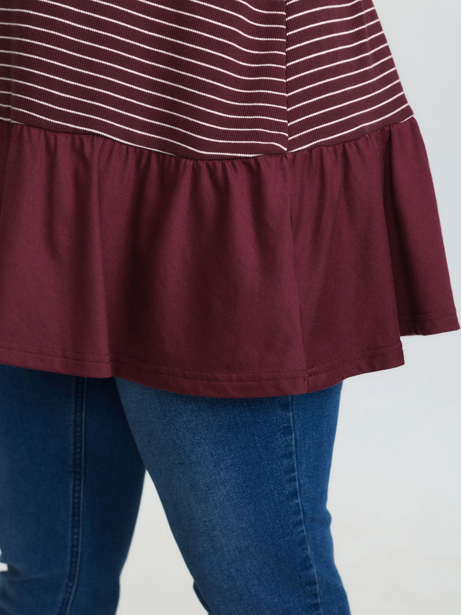 Supersoft Striped Textured Knit Tunic Top - Image 4