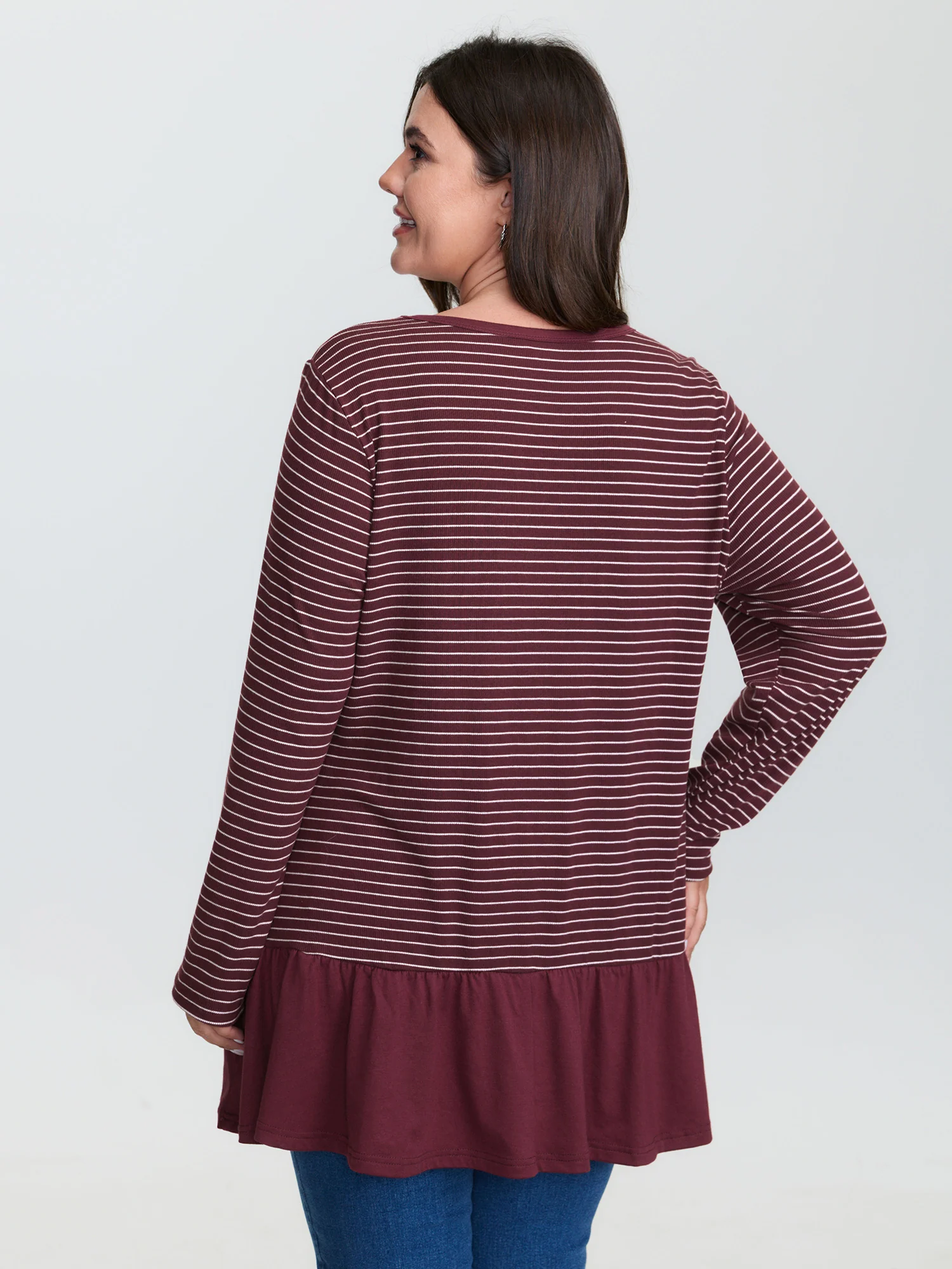 Supersoft Striped Textured Knit Tunic Top - Image 5