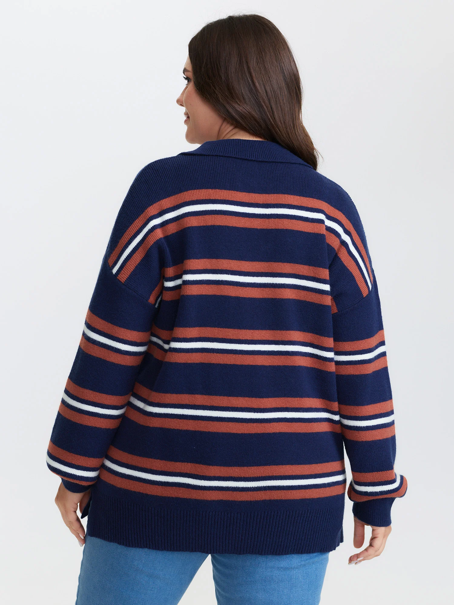 Supersoft Stripes Polo Collar Pullover - Image 4