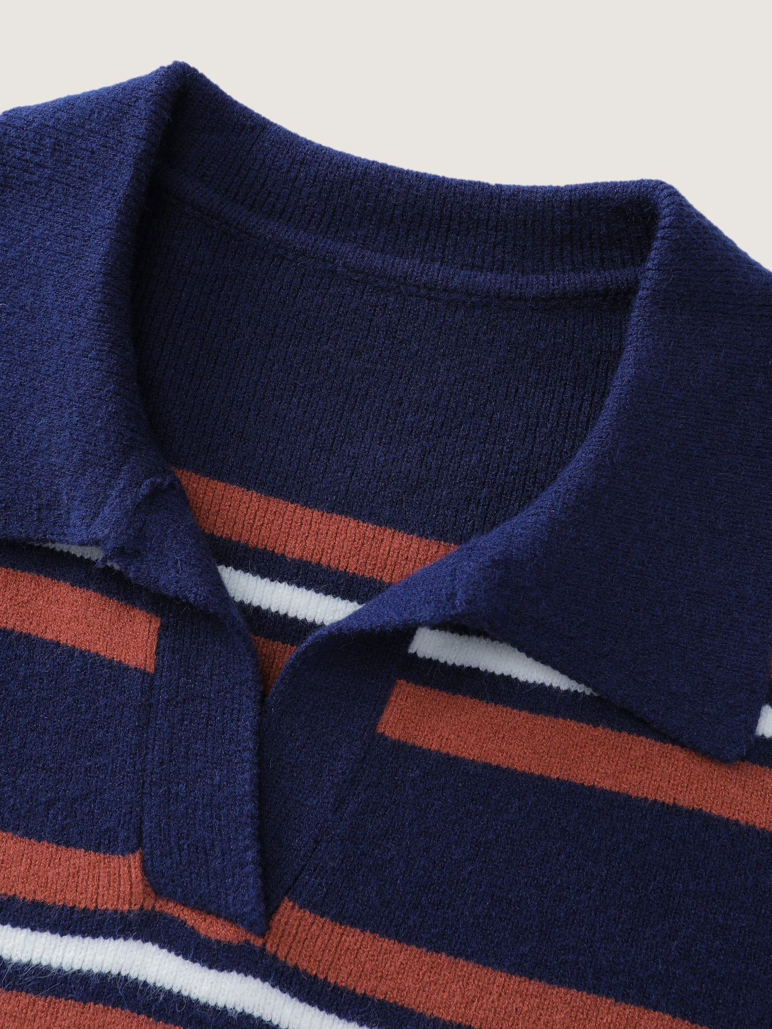 Supersoft Stripes Polo Collar Pullover - Image 5