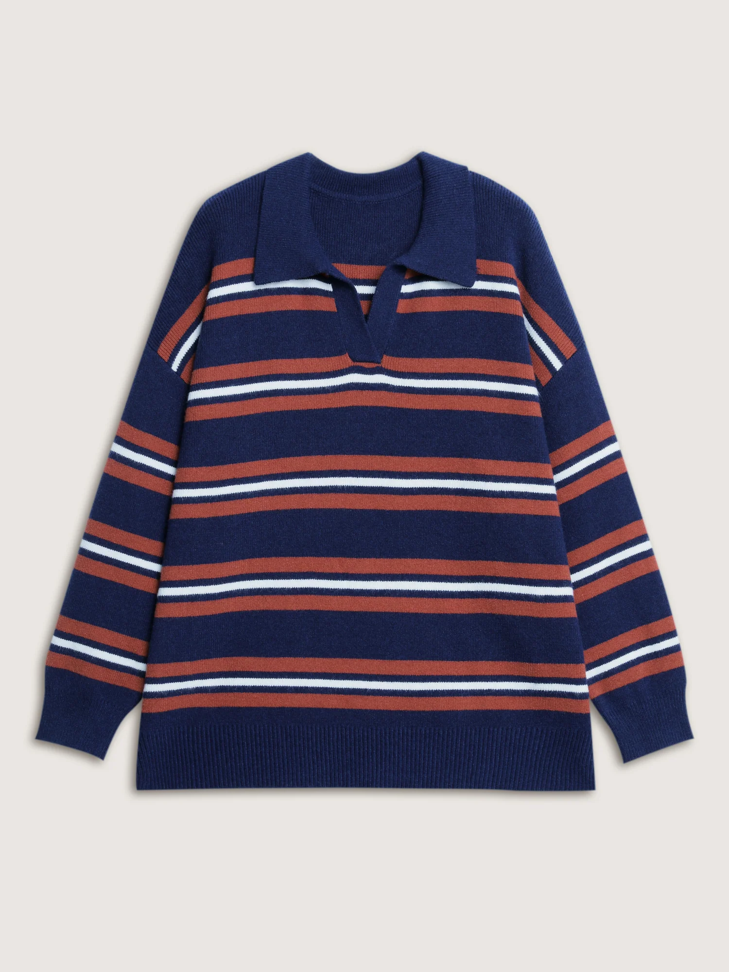 Supersoft Stripes Polo Collar Pullover - Image 7