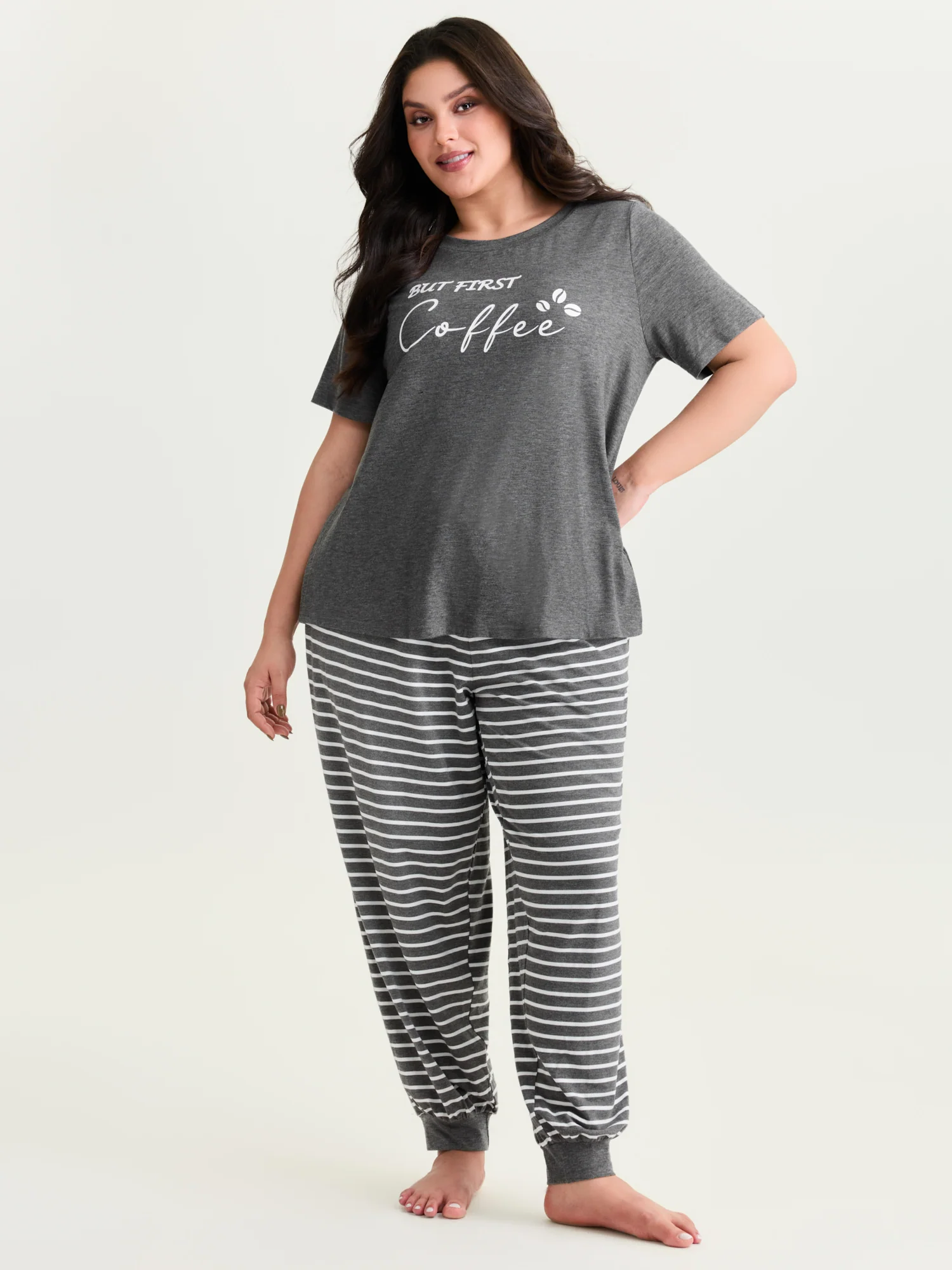 Supersoft Stripes Printed Lounge Set