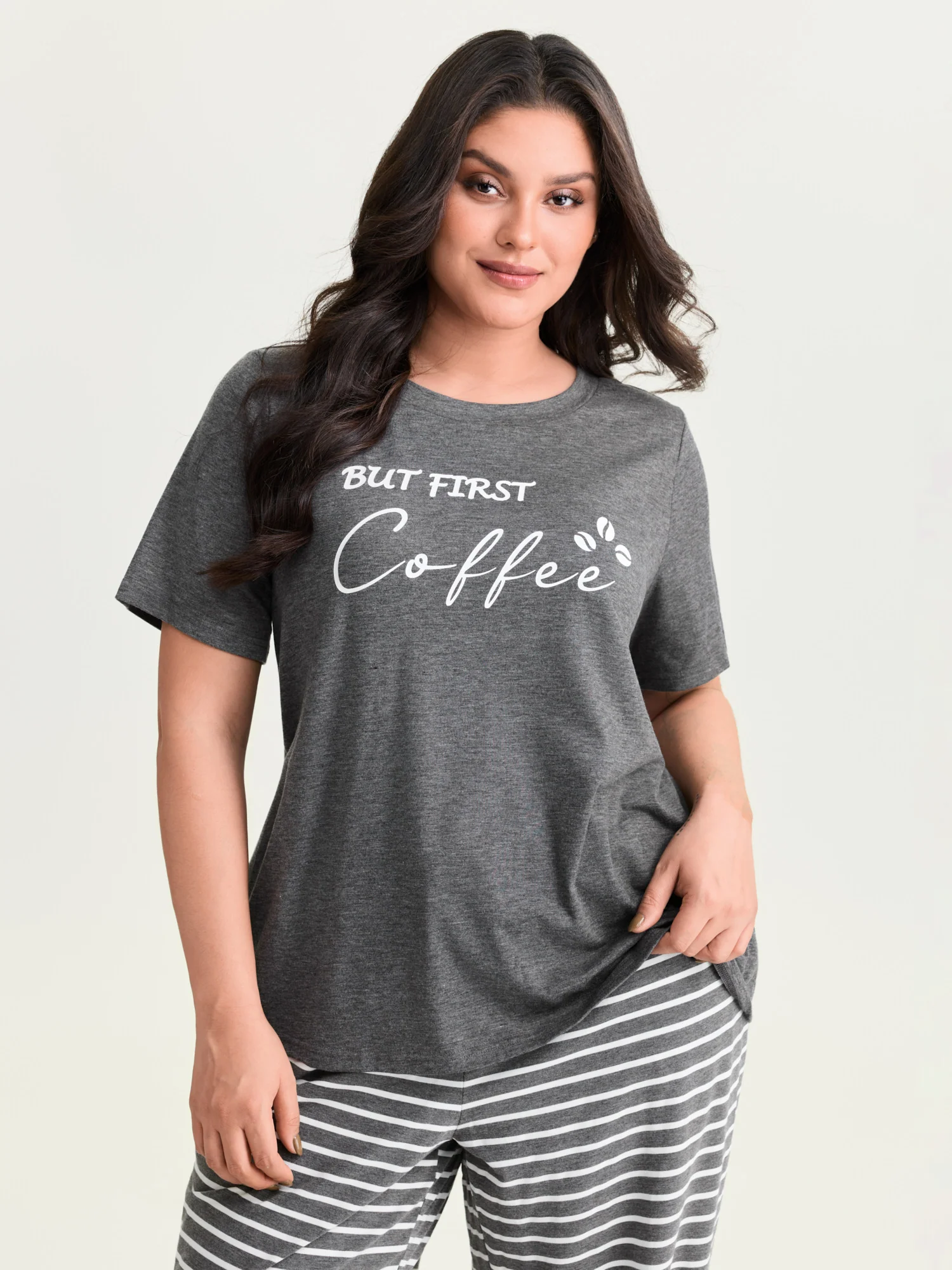 Supersoft Stripes Printed Lounge Set - Image 2