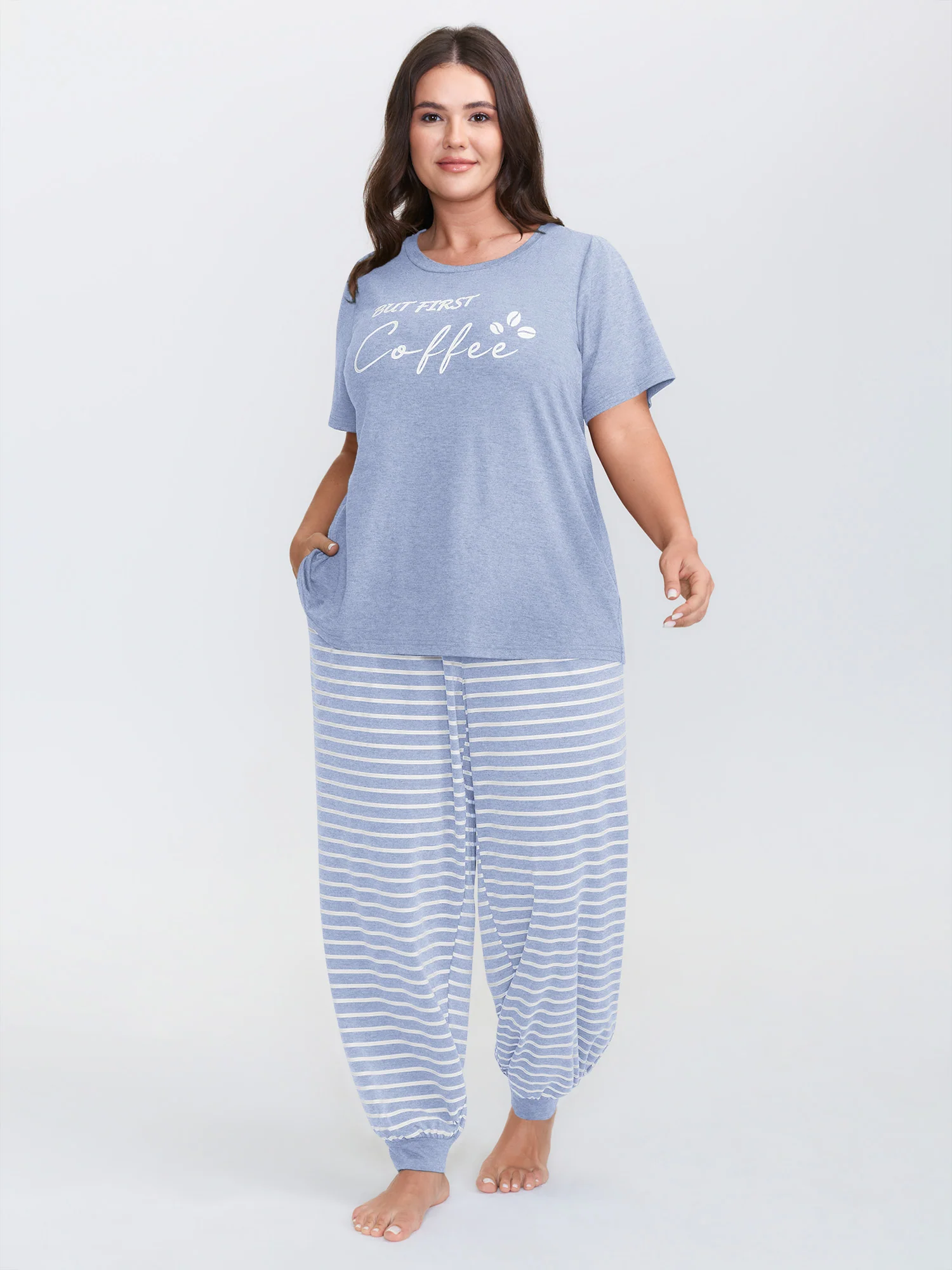 Supersoft Stripes Printed Lounge Set - Image 21
