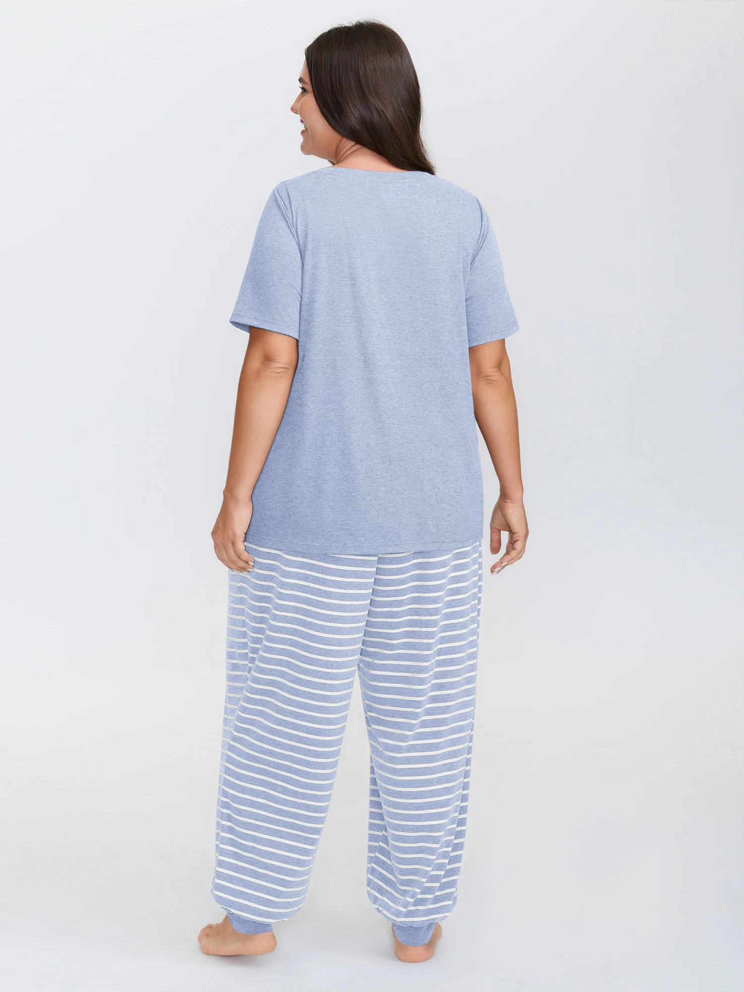 Supersoft Stripes Printed Lounge Set - Image 27