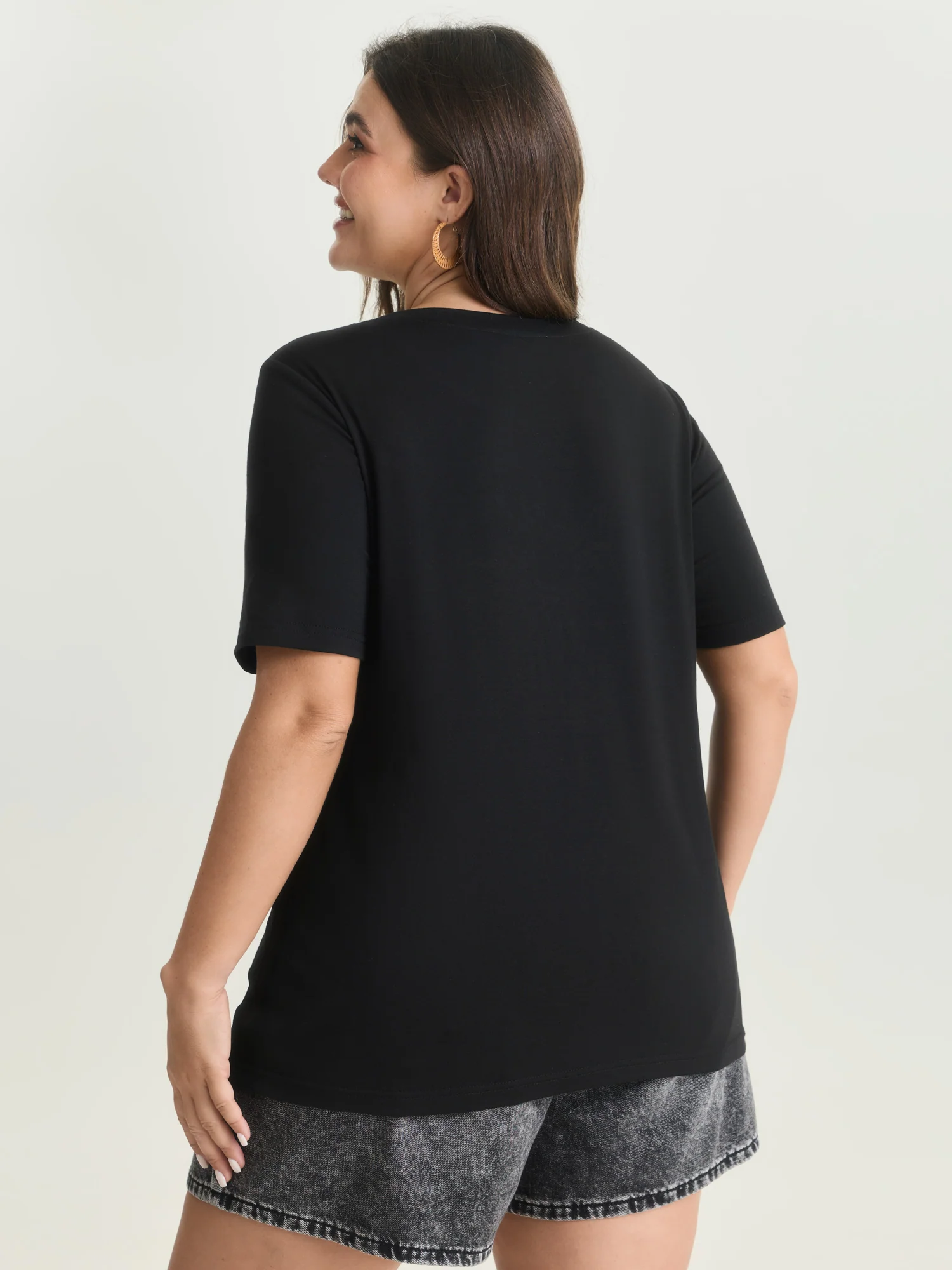 Supersoft Sun Embroidered Round Neck T-Shirt - Image 4