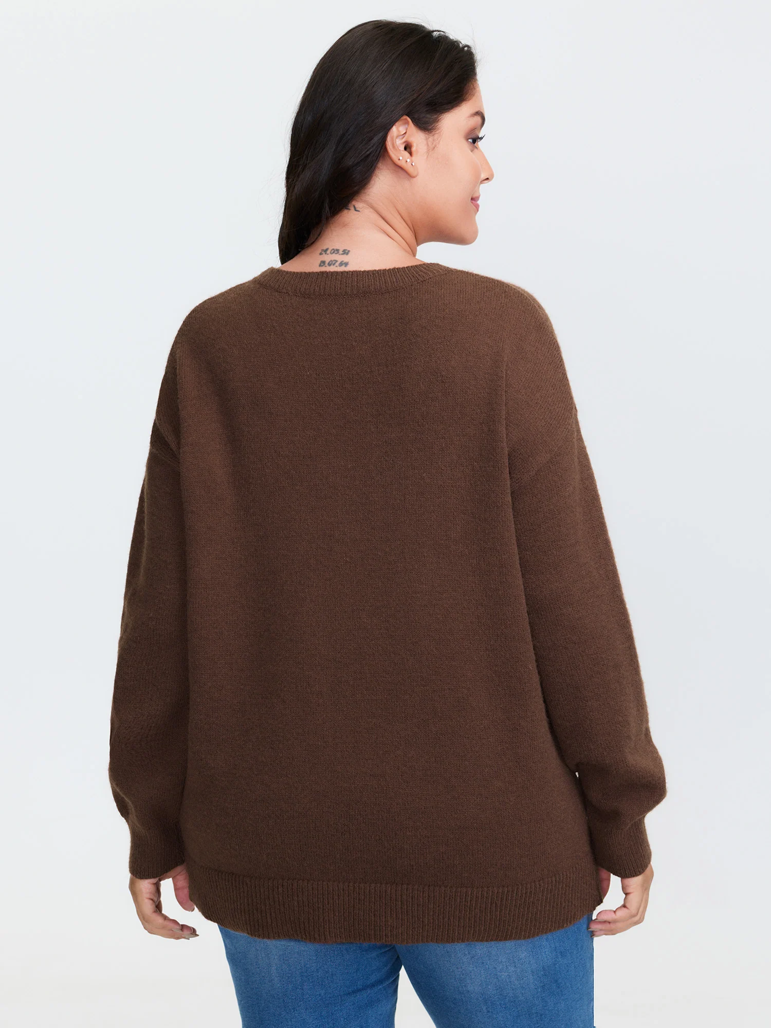 Supersoft Sunflower Pattern Round Neck Pullover - Image 5