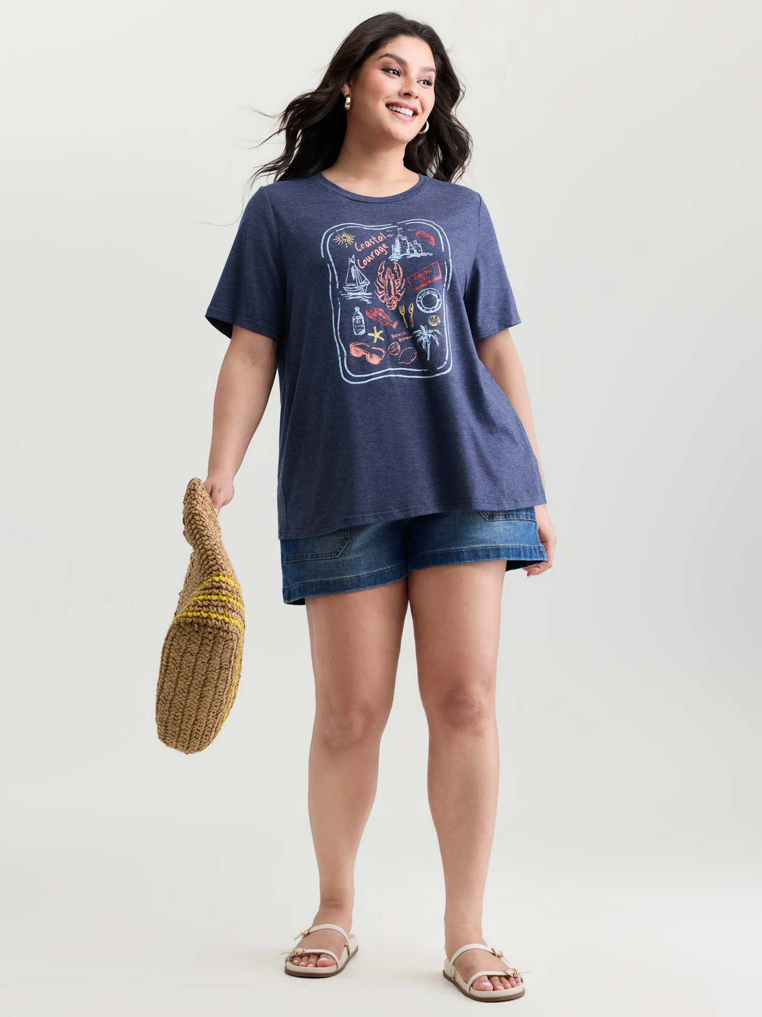 Supersoft Surf Vibes Round Neckline Plain T-Shirt - Image 3
