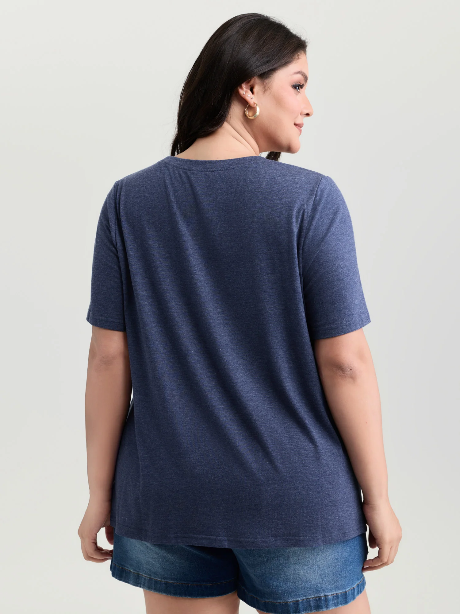 Supersoft Surf Vibes Round Neckline Plain T-Shirt - Image 4