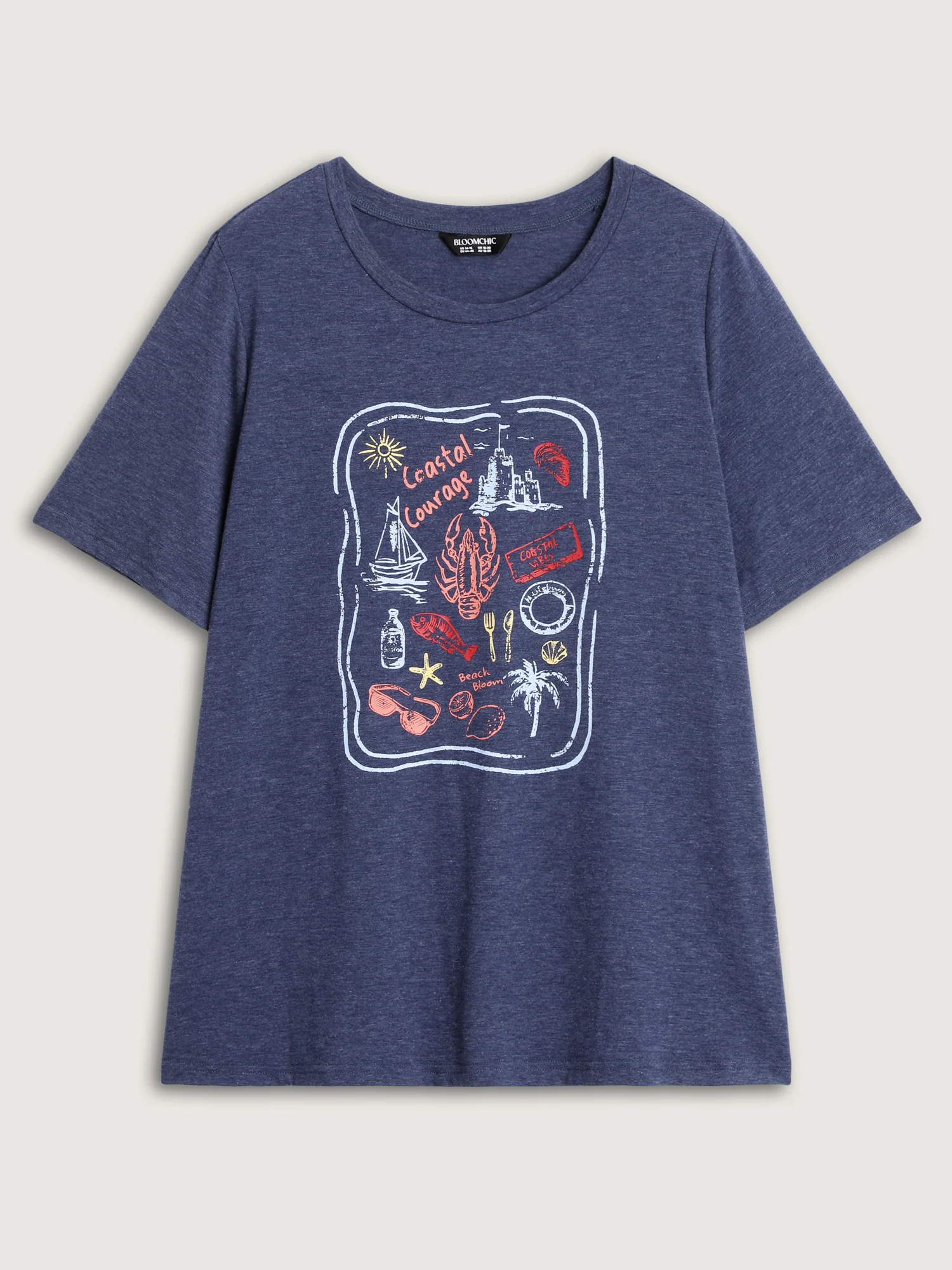 Supersoft Surf Vibes Round Neckline Plain T-Shirt - Image 6