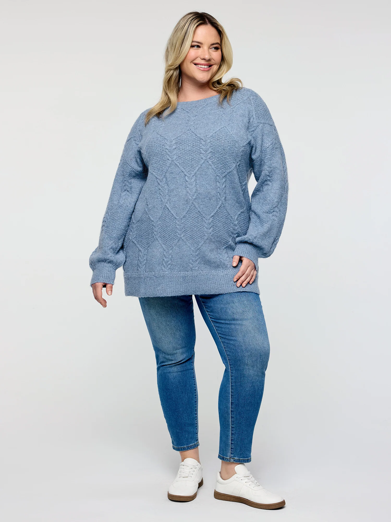 Supersoft Textured Backless Ribbed Hem Pullover - Image 3