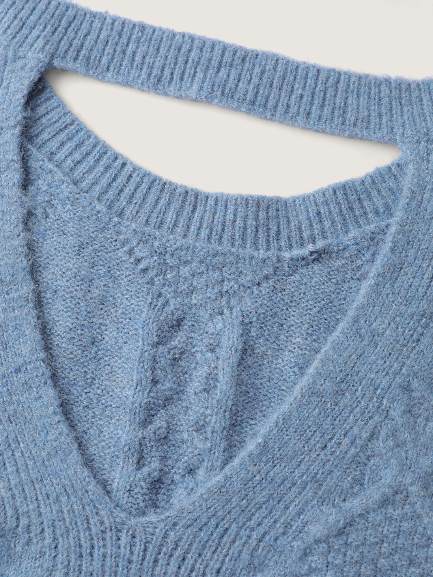 Supersoft Textured Backless Ribbed Hem Pullover - Image 5