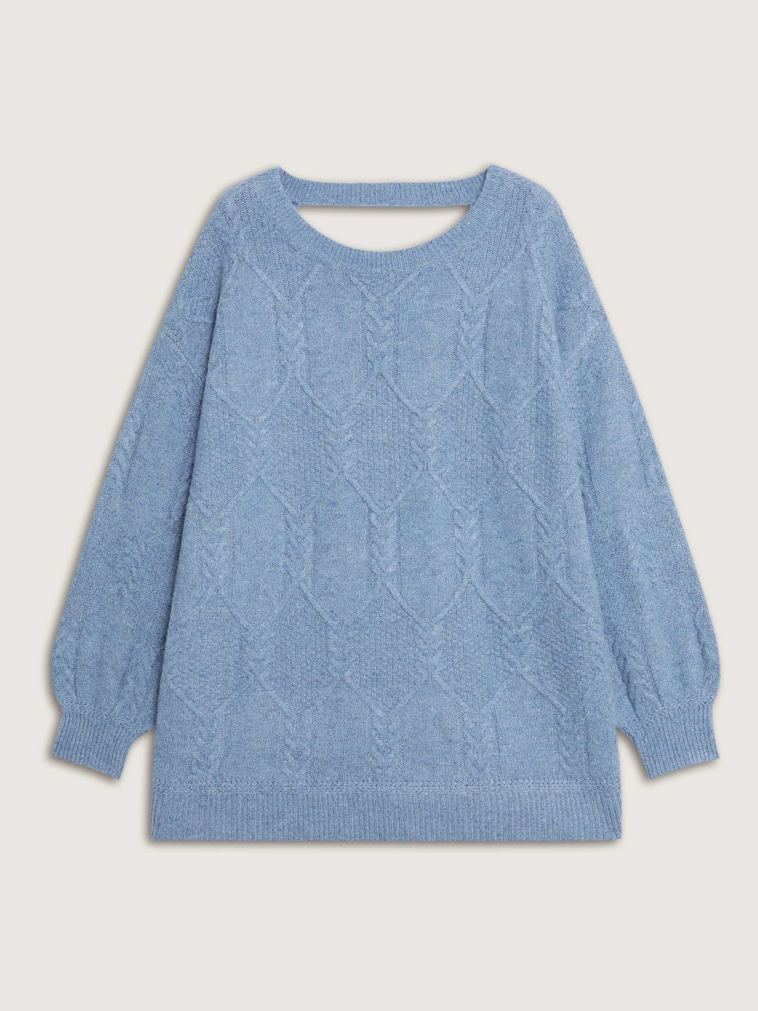 Supersoft Textured Backless Ribbed Hem Pullover - Image 7