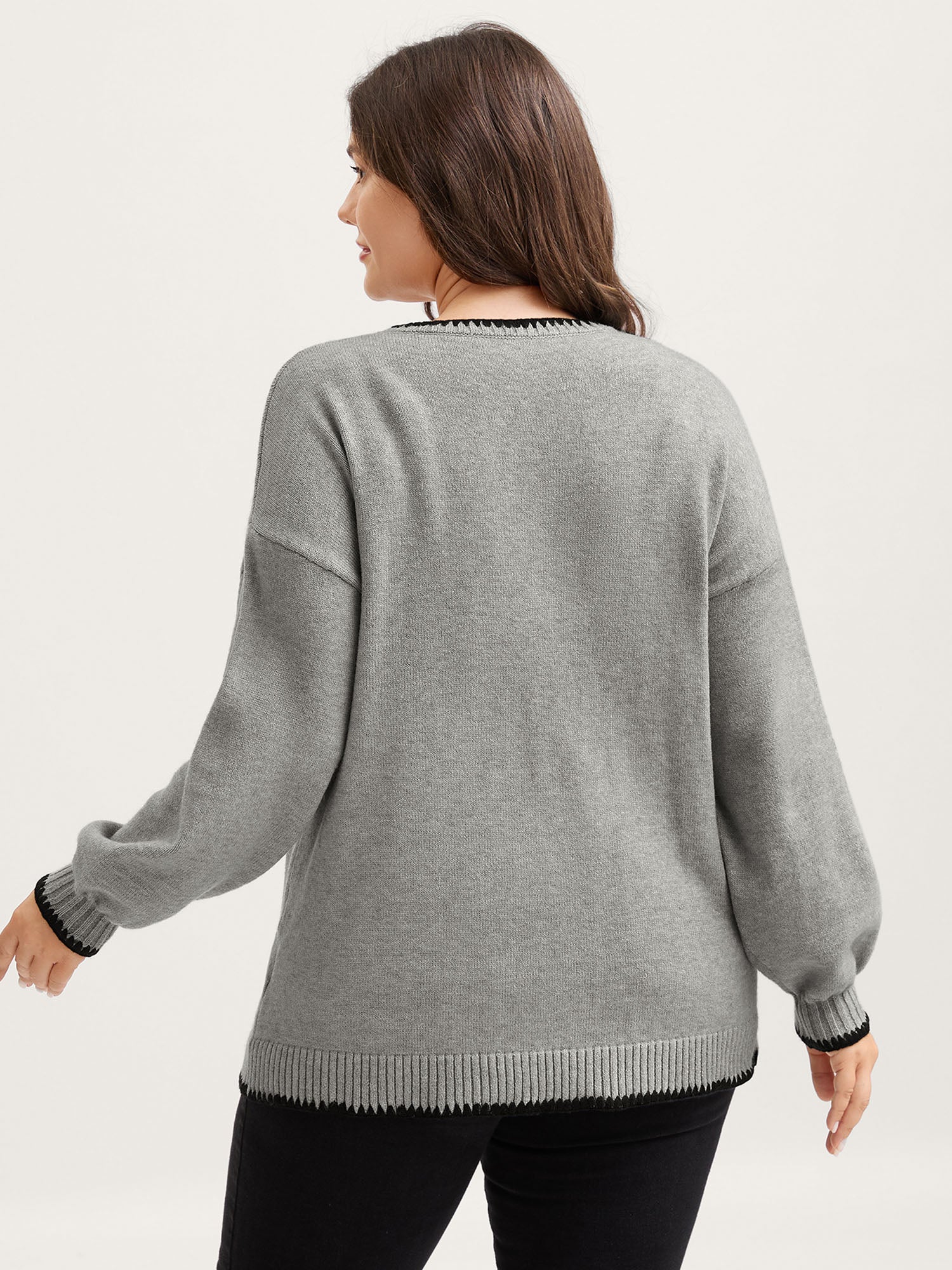 Supersoft Textured Contrast Lace Tie Knit Cardigan - Image 4