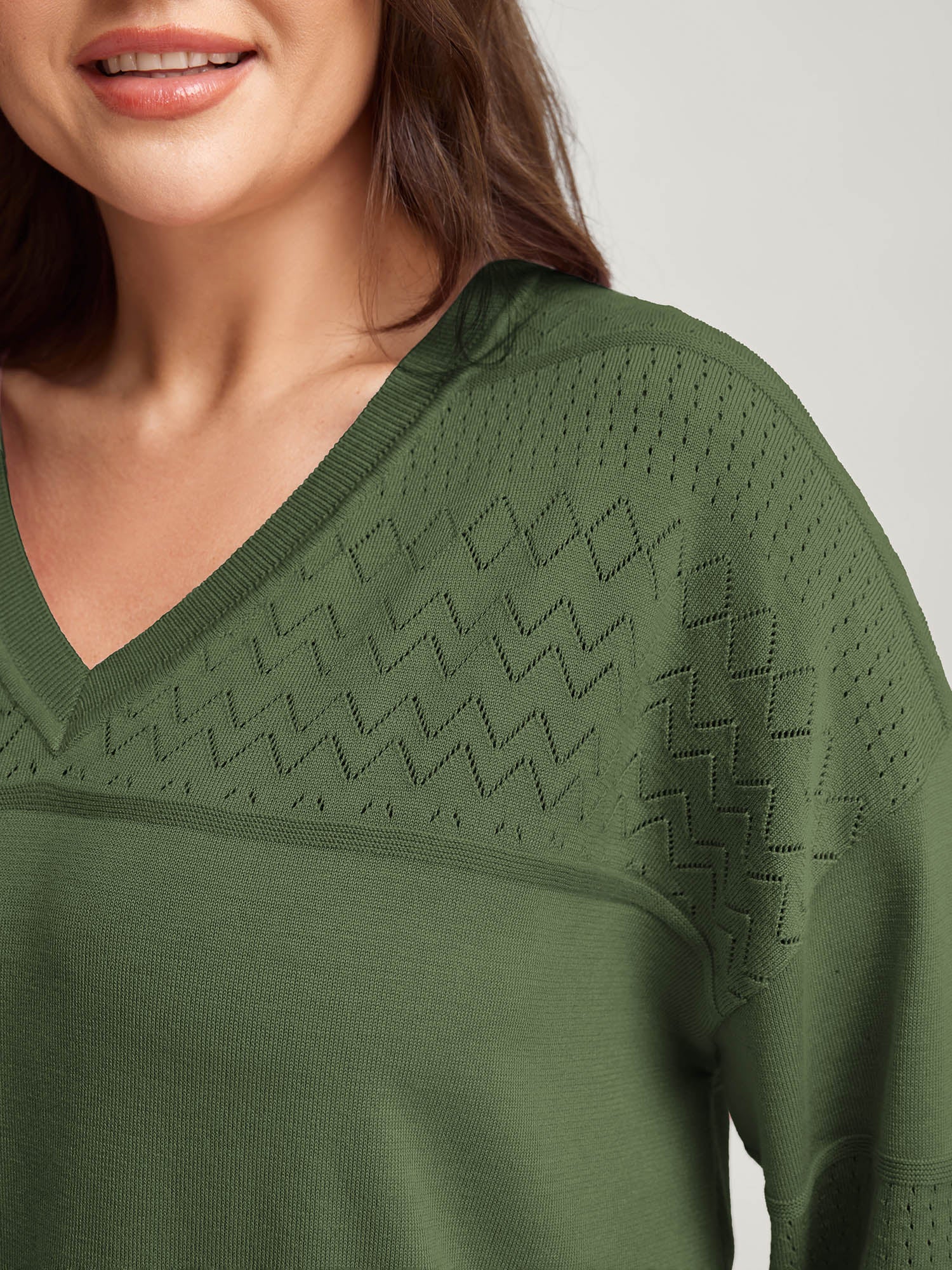 Supersoft Textured Eyelet Trim Pullover - Image 16