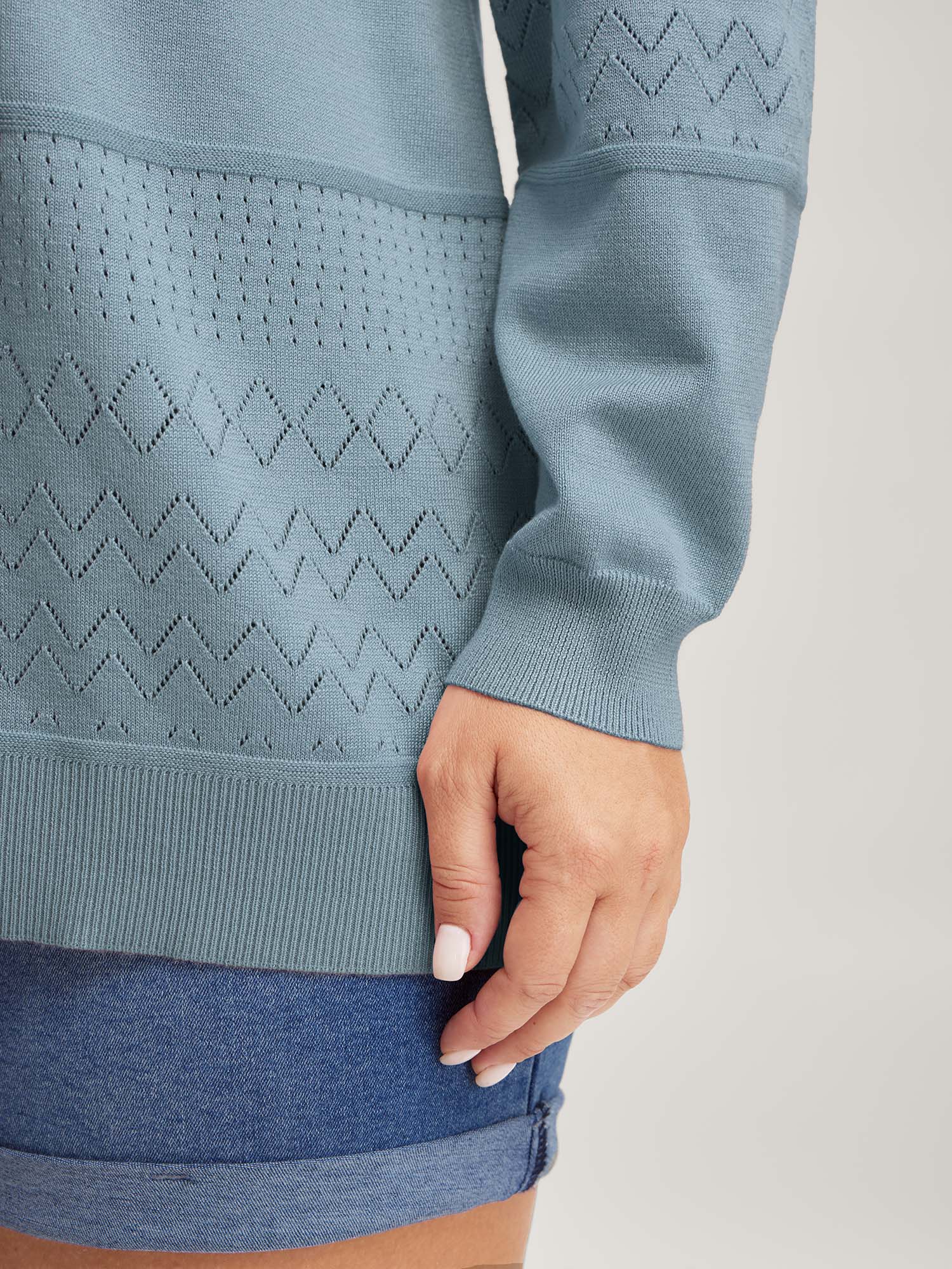 Supersoft Textured Eyelet Trim Pullover - Image 20