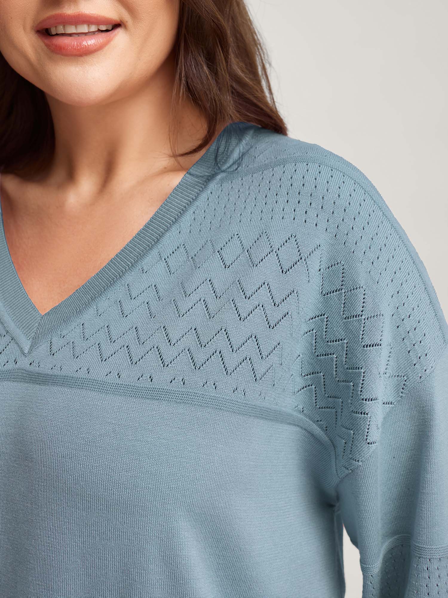 Supersoft Textured Eyelet Trim Pullover - Image 21