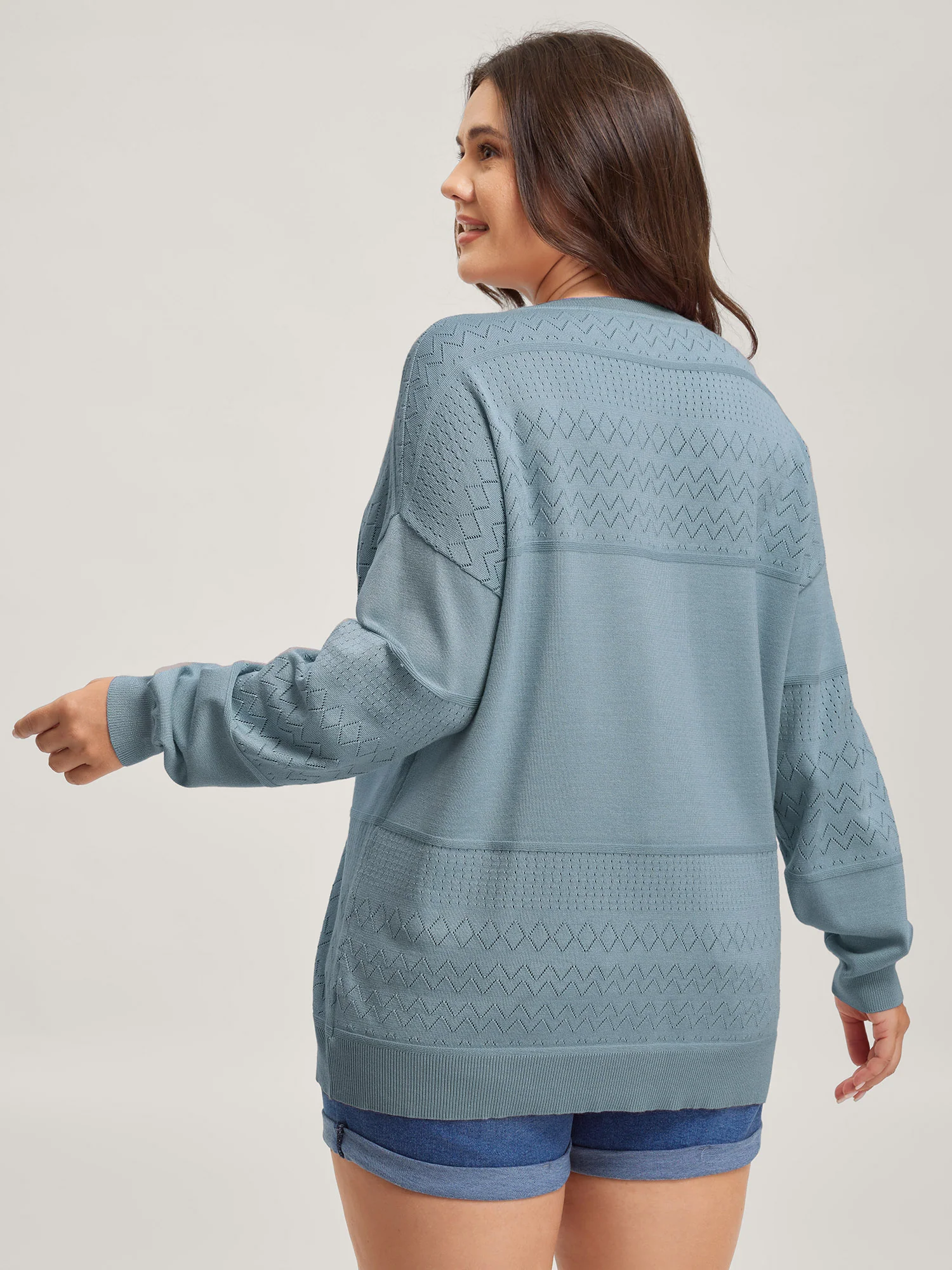 Supersoft Textured Eyelet Trim Pullover - Image 23