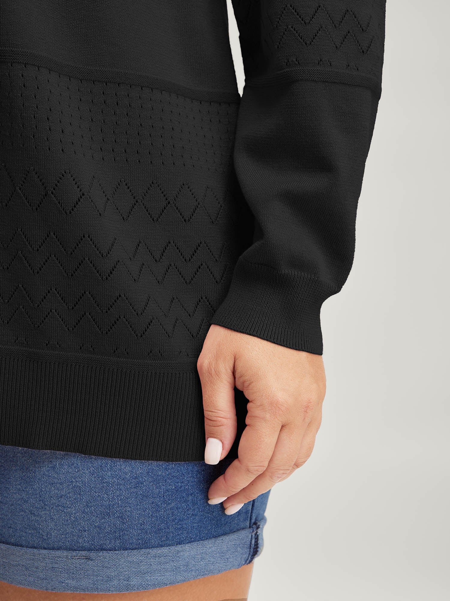 Supersoft Textured Eyelet Trim Pullover - Image 25