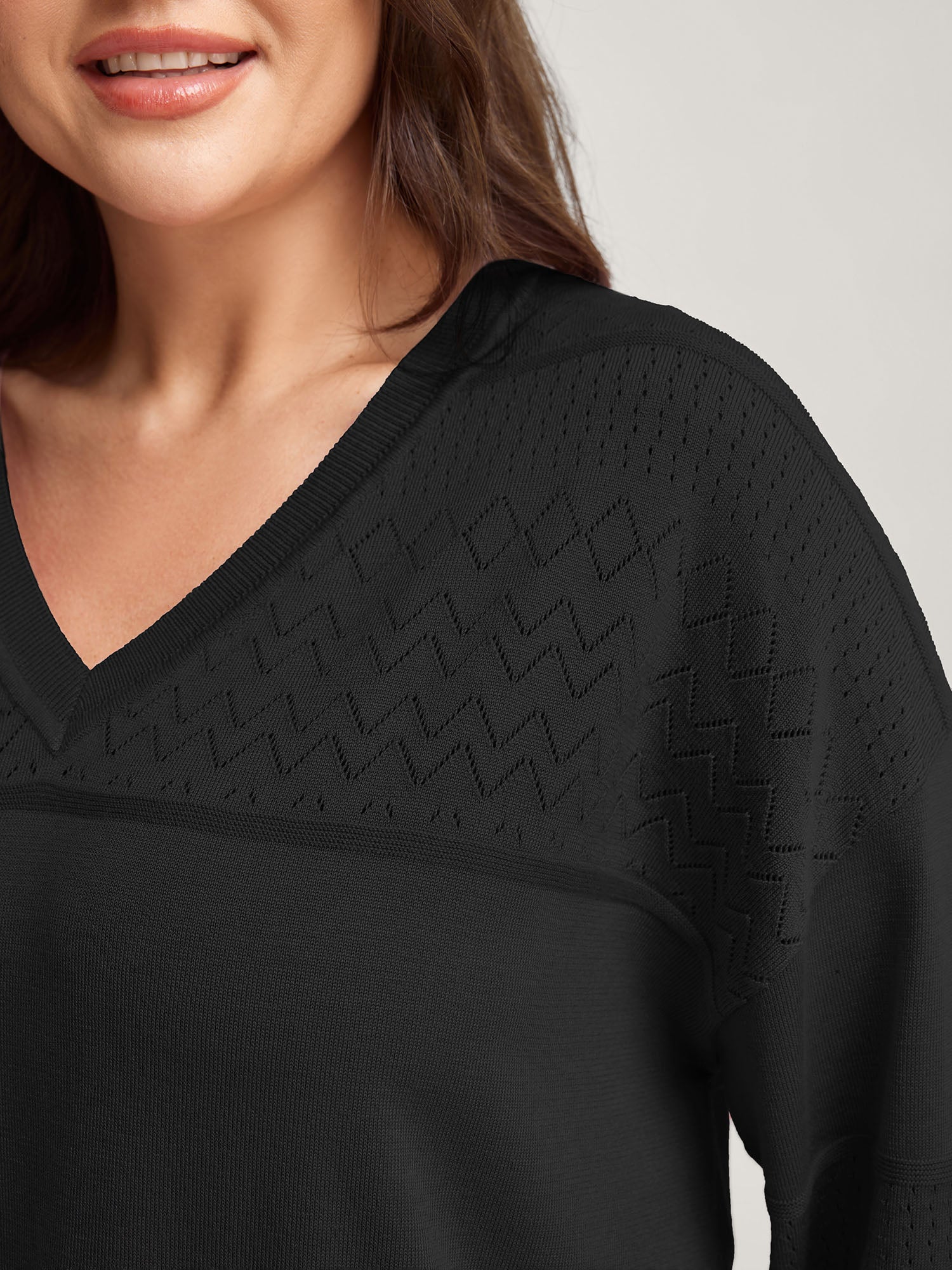 Supersoft Textured Eyelet Trim Pullover - Image 26