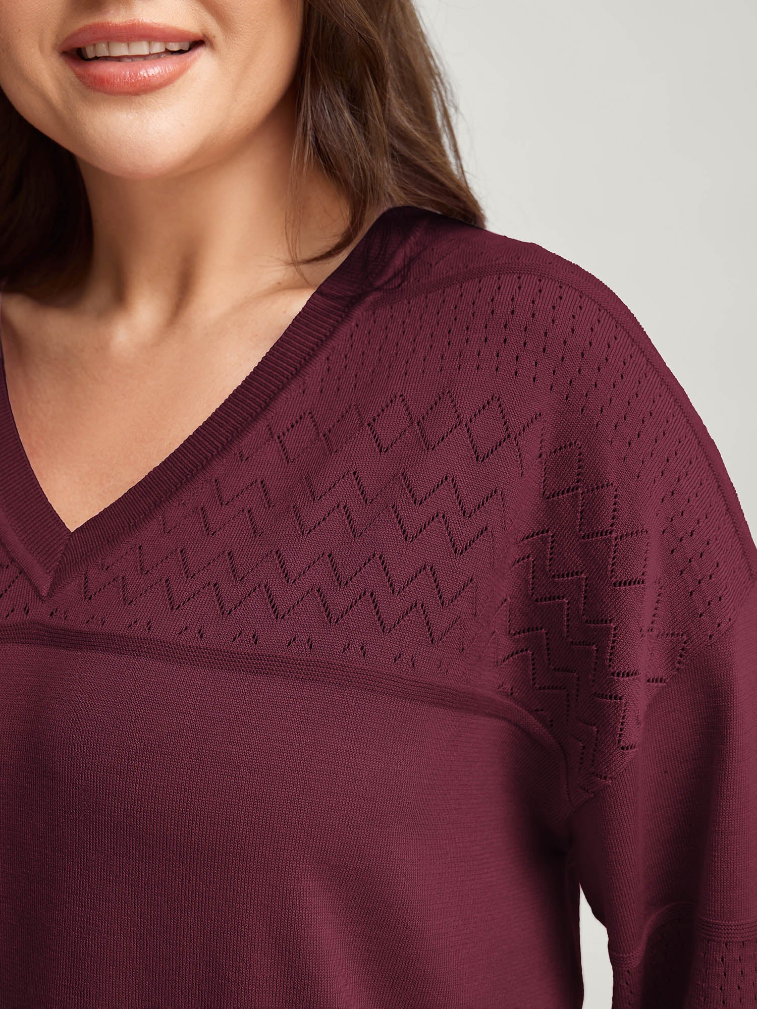 Supersoft Textured Eyelet Trim Pullover - Image 3
