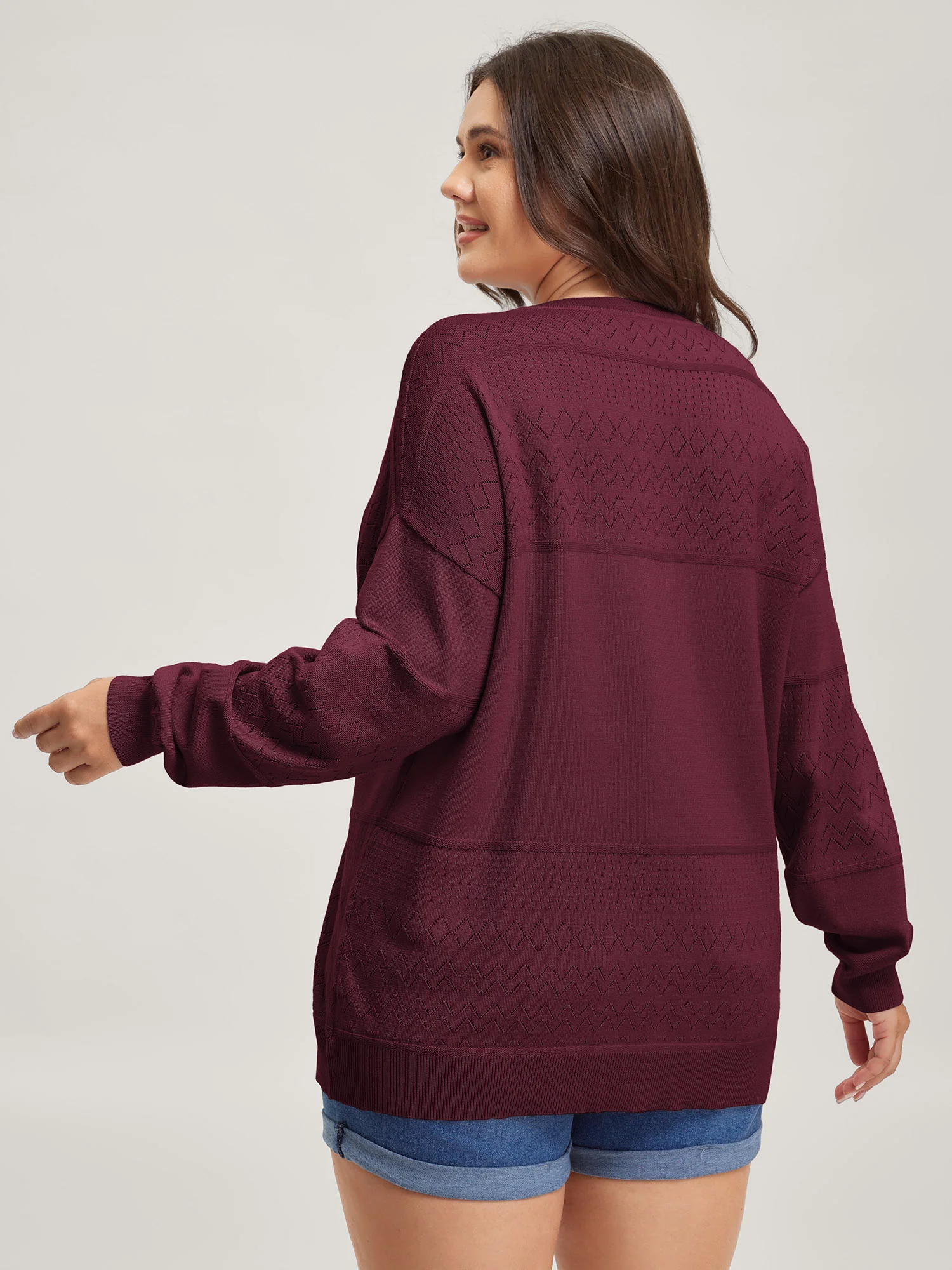 Supersoft Textured Eyelet Trim Pullover - Image 5