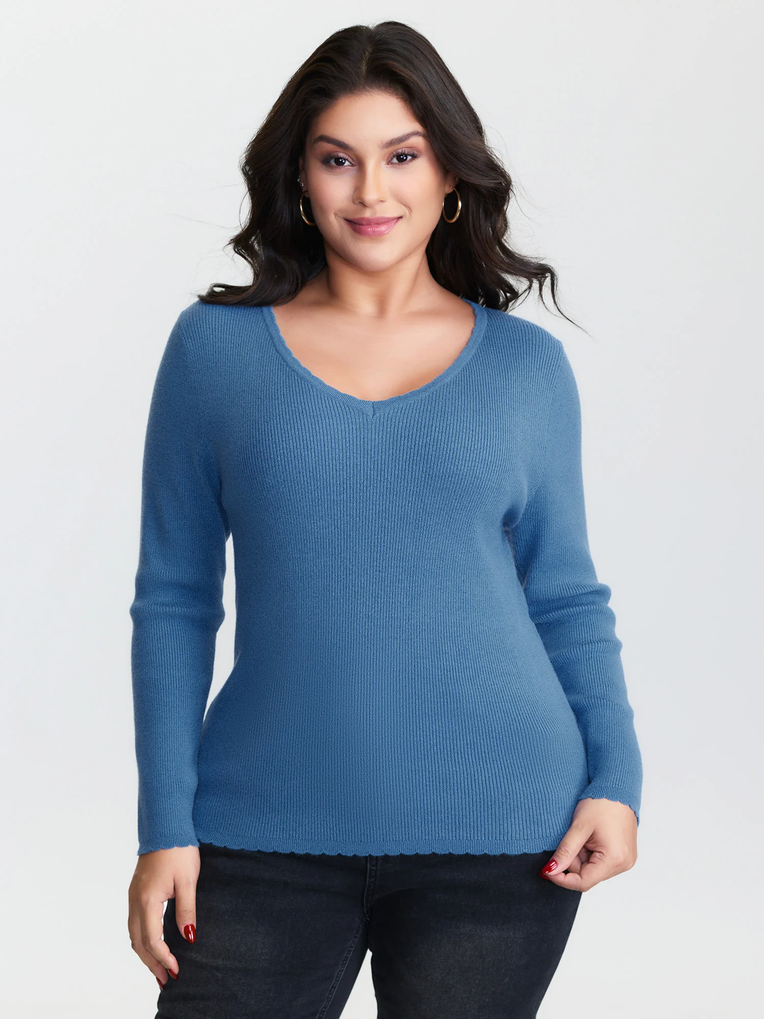 Supersoft Textured Fitted Stretchy Pullover