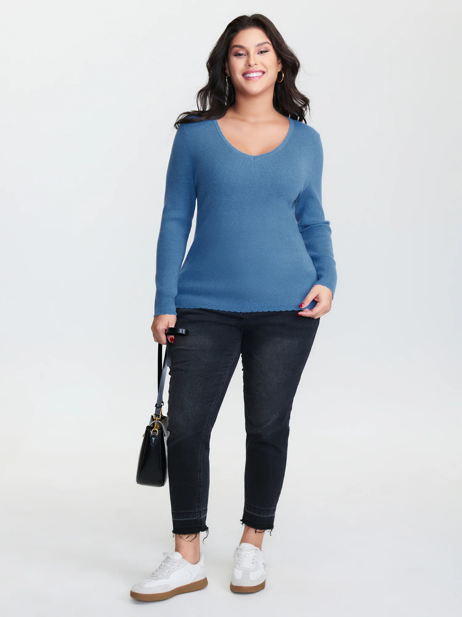 Supersoft Textured Fitted Stretchy Pullover - Image 2