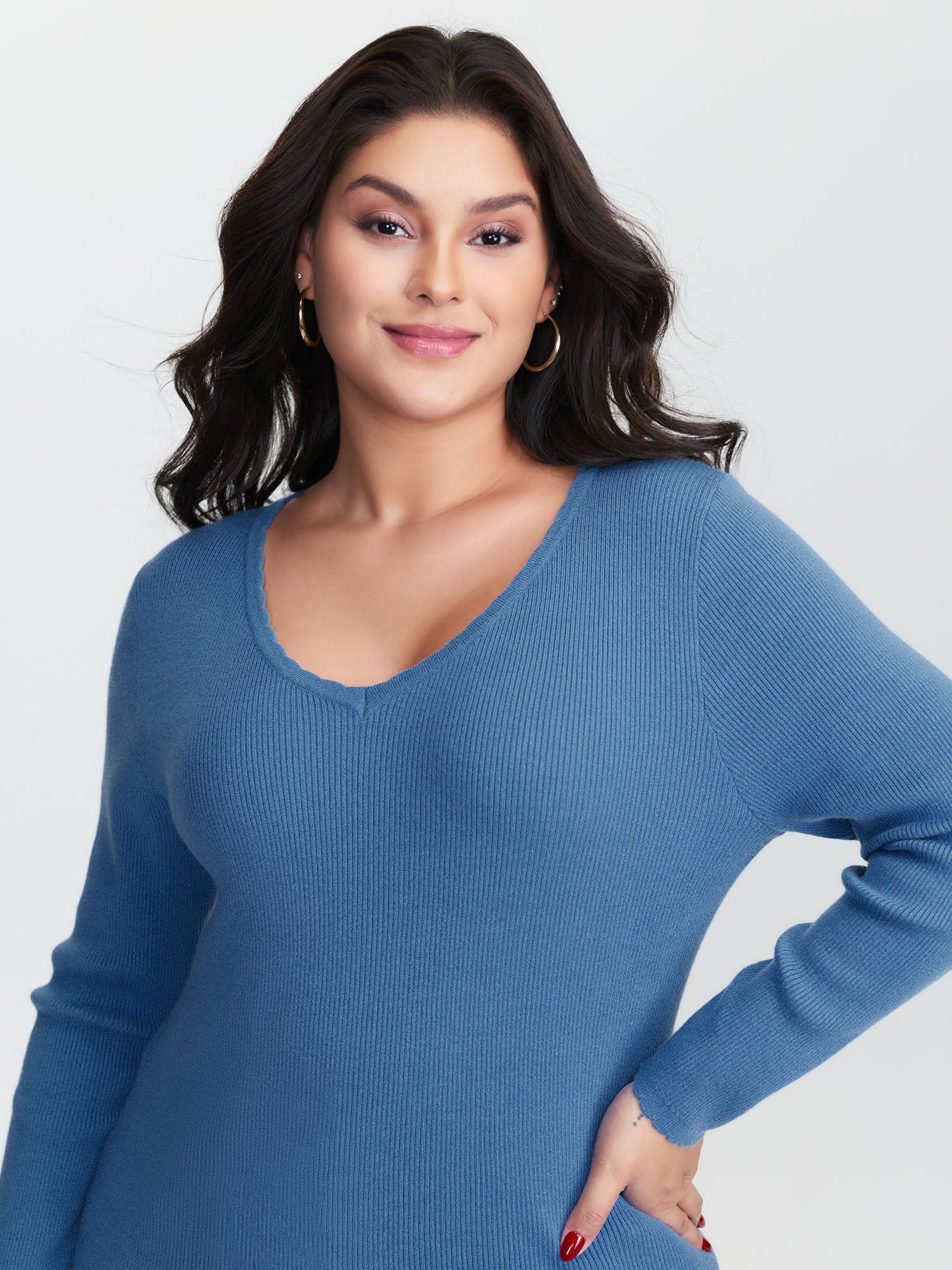 Supersoft Textured Fitted Stretchy Pullover - Image 3