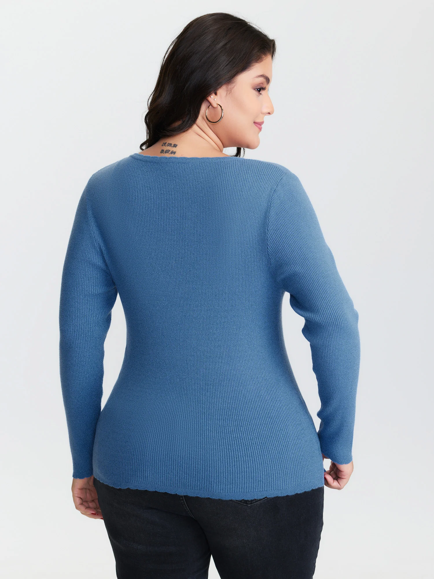 Supersoft Textured Fitted Stretchy Pullover - Image 4