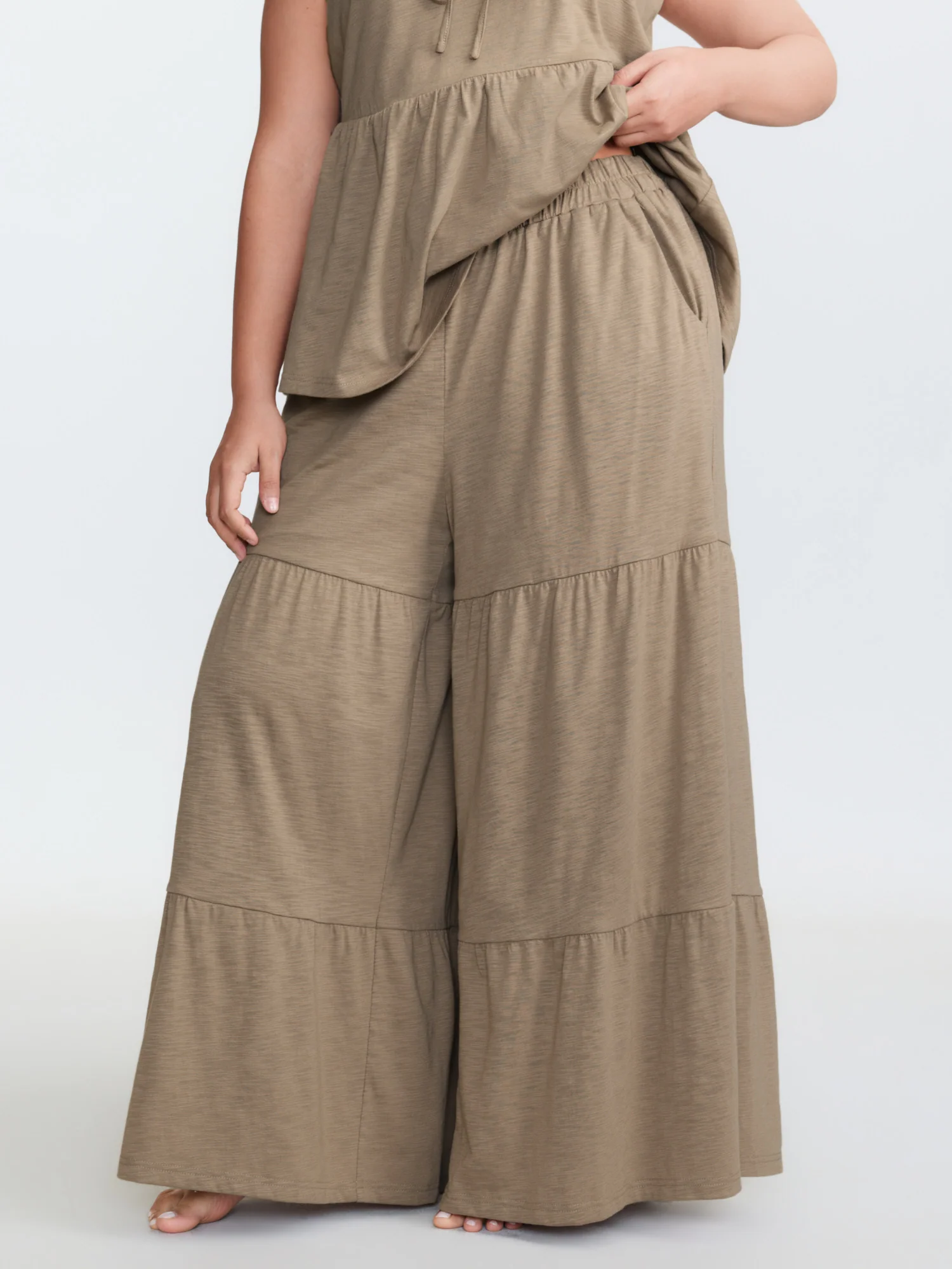 Supersoft Textured Front Tie Tiered Lounge Set - Image 4
