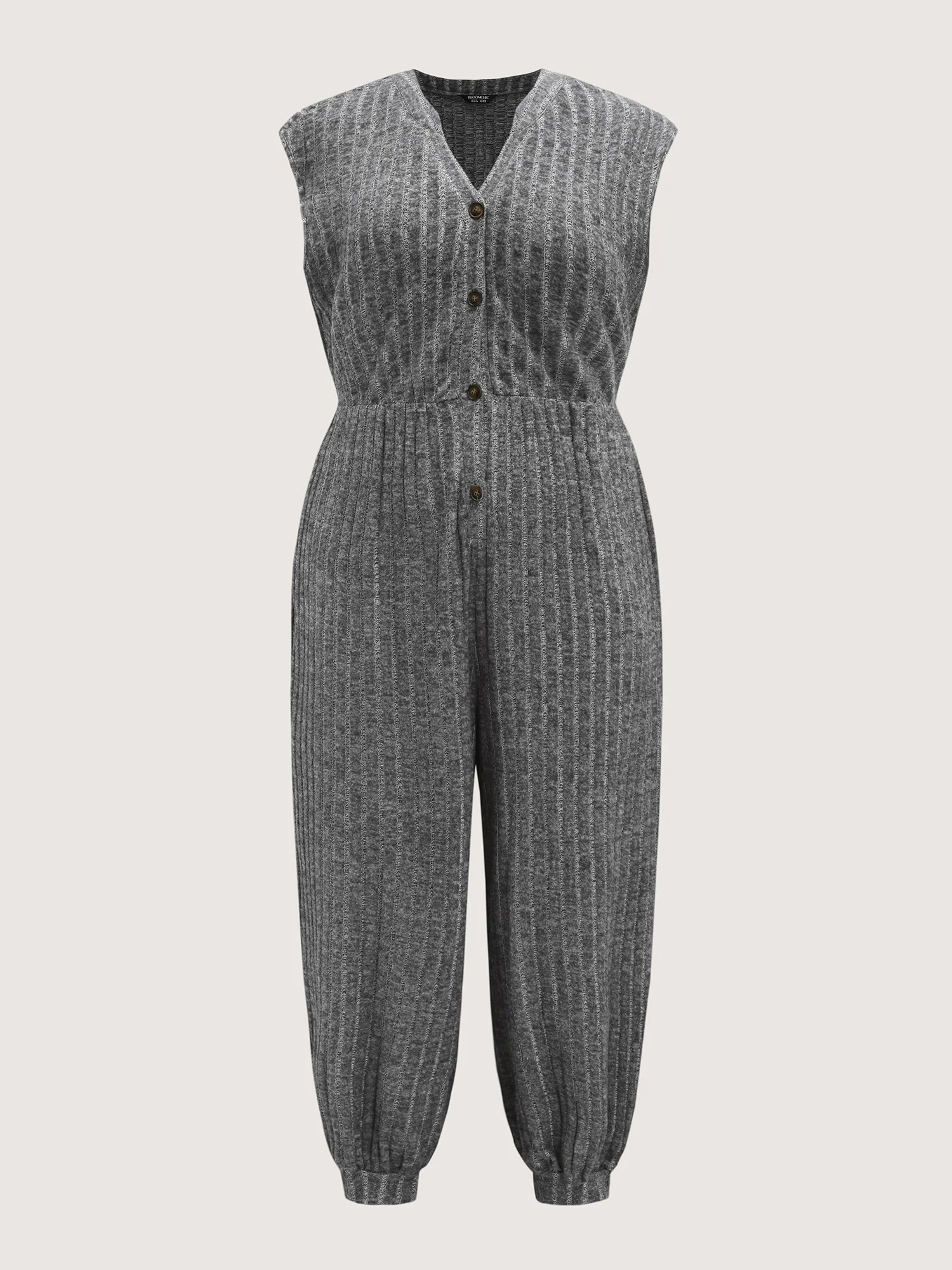 Supersoft Textured Notched Collar Jumpsuit - Image 7