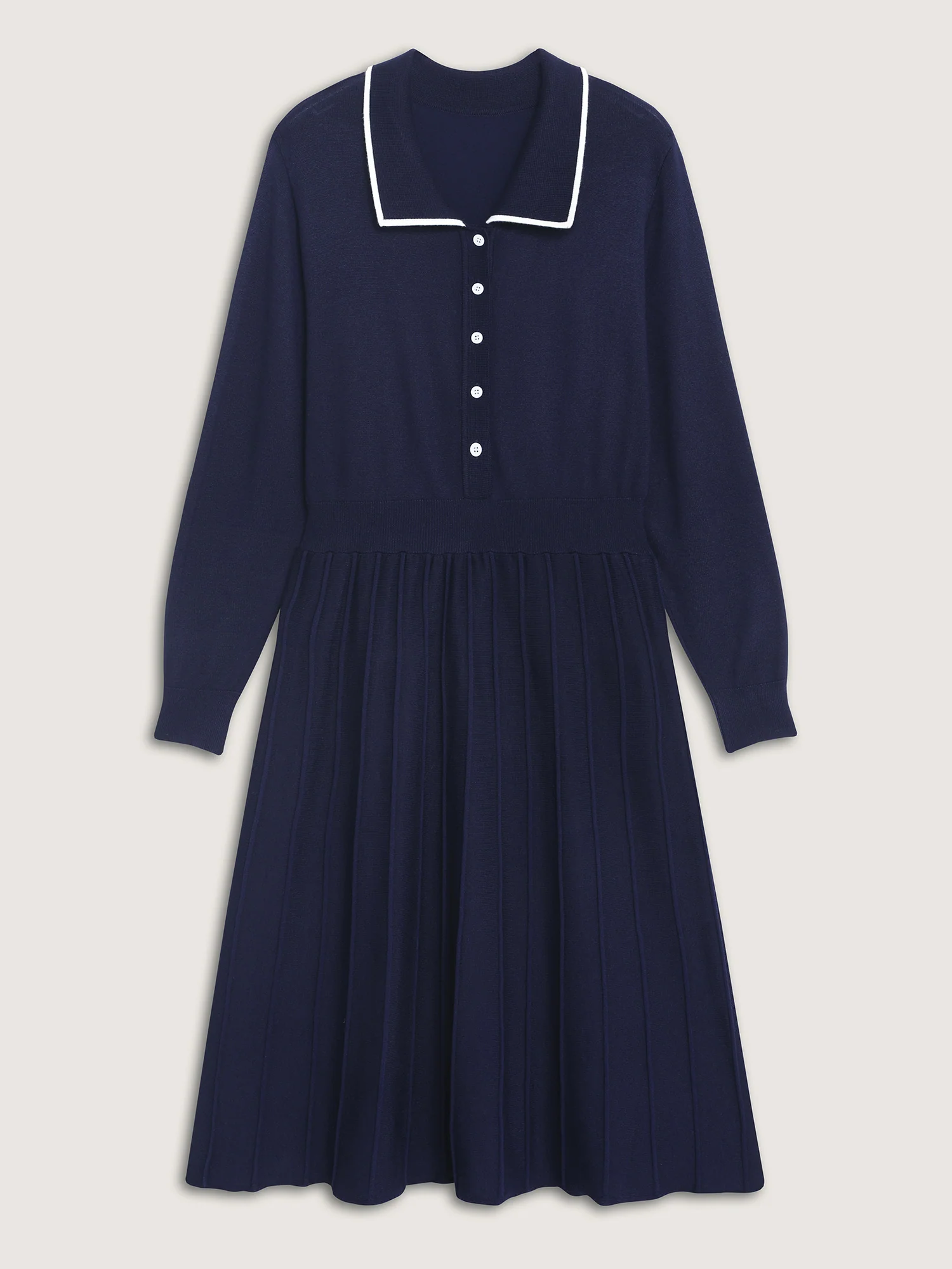 Supersoft Textured Polo Collar Sweater Dress - Image 7